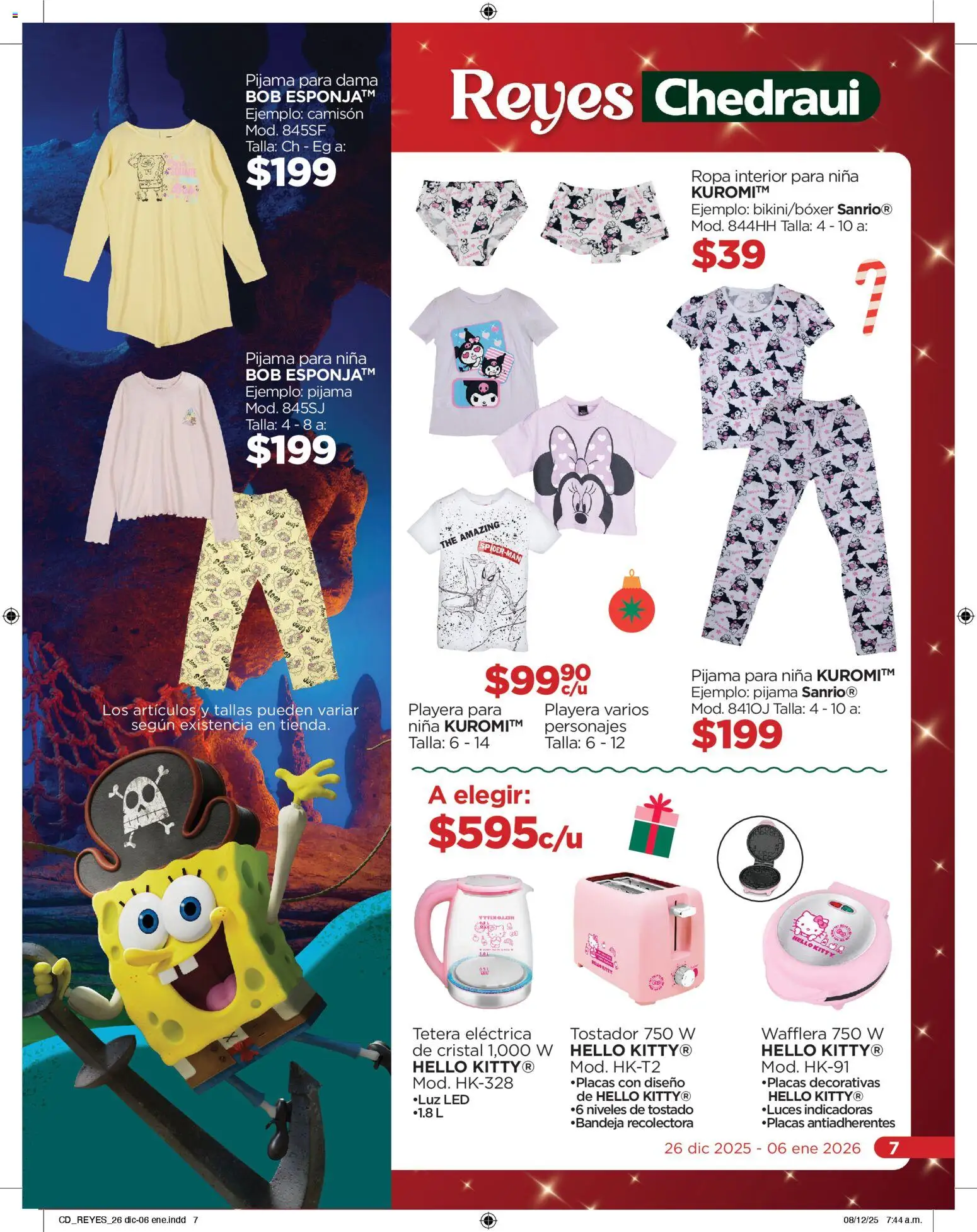 Nuevas ofertas de Chedraui válidas en toda la República Mexicana desde el 26.12.2025. ¡Encuentra las mejores ofertas en Chedraui folleto Reyes donde tus deseos se cumplen! | Página: 7 | Productos: Tetera, Tetera eléctrica, Ropa interior, Camisón