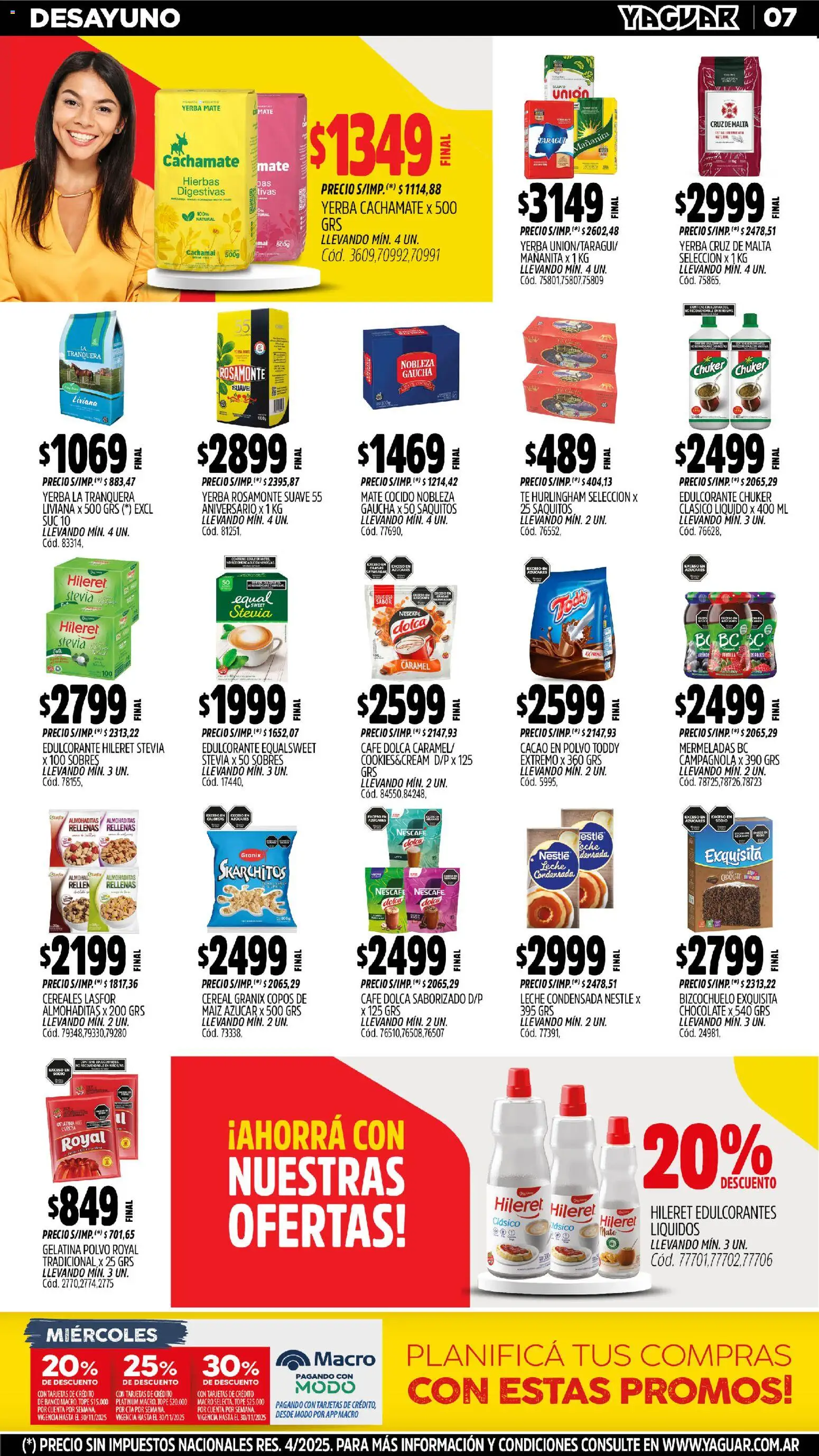 Yaguar - Maschwitz │ válido desde el 17.11.2025 | Página: 7 | Productos: Azucar, Leche, Cacao, Cereales