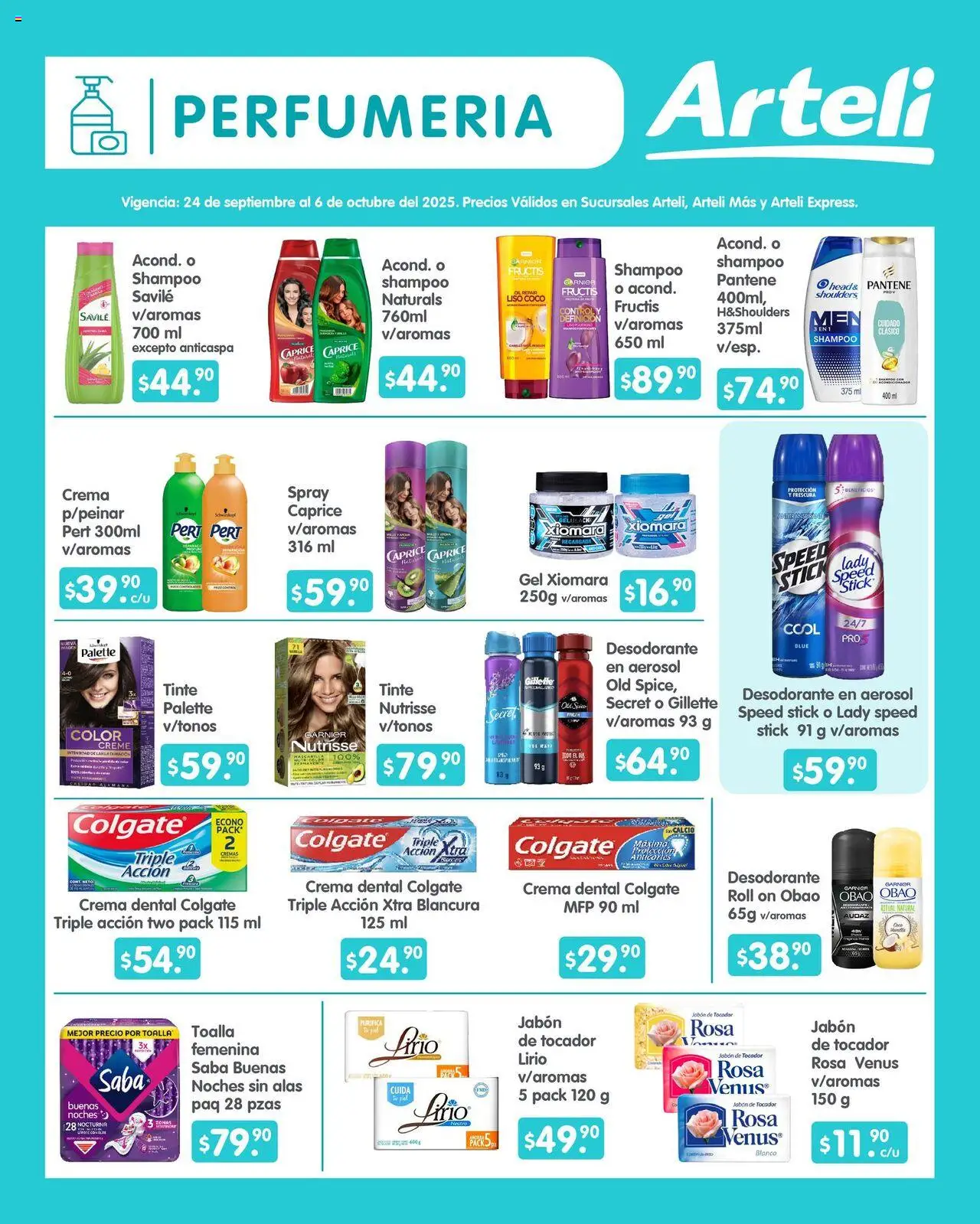 Nuevas ofertas de Arteli válidas en toda la República Mexicana desde el 24.09.2025. ¡Encuentra las mejores ofertas en Arteli - Folleto Quincenal! | Página: 13 | Productos: Desodorante, Crema, Toalla, Jabón