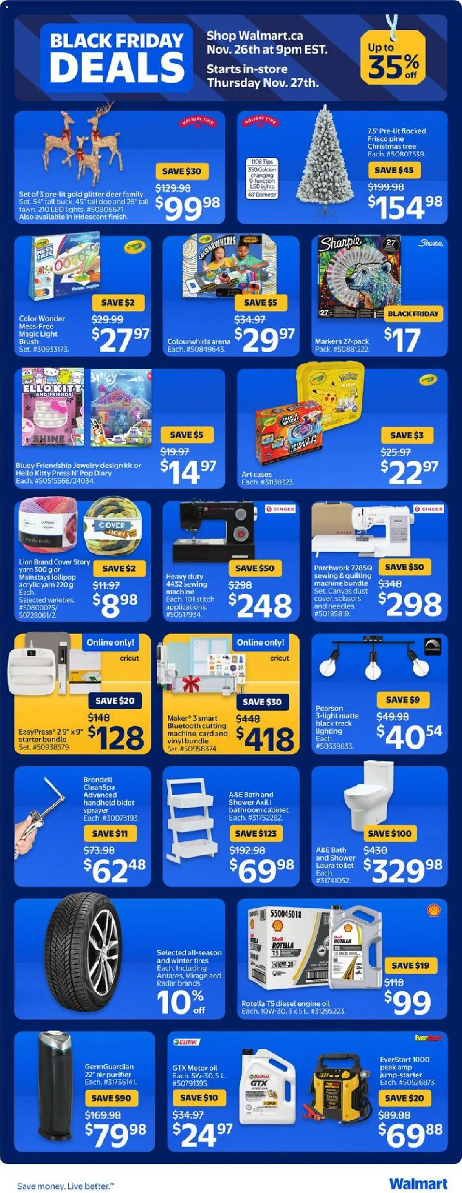 Walmart flyer valid from 26.11.2025 | Page: 9 | Products: Air purifier, Brush, Cabinet, Oil