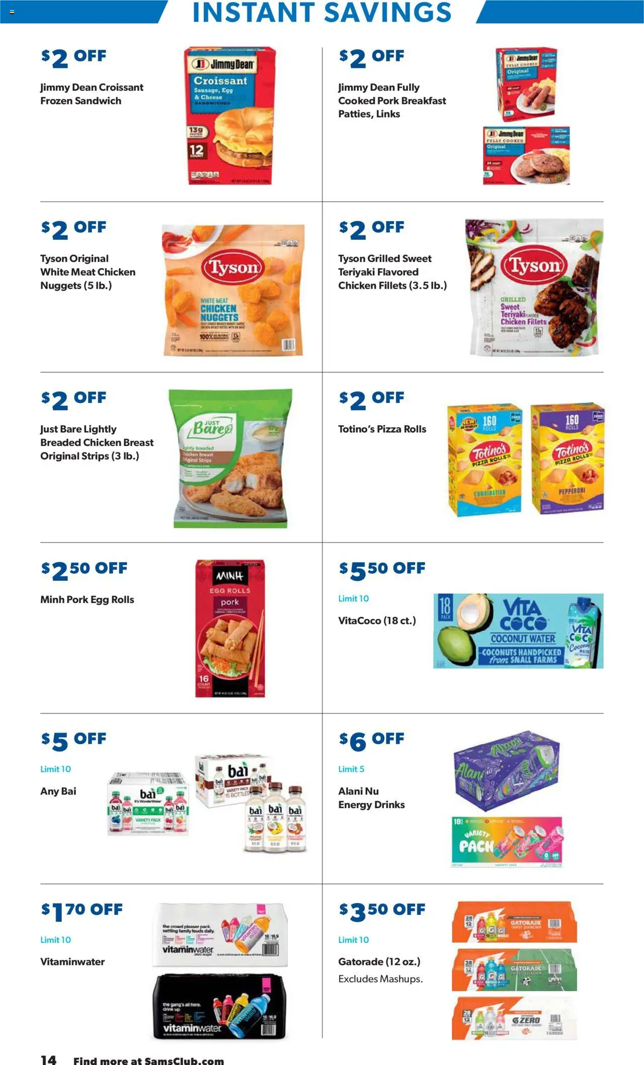 Sam's Club Instant Savings Book September - valid from 27.08.2025 | Page: 14 | Products: Vitamin, Pizza, Pork, Water