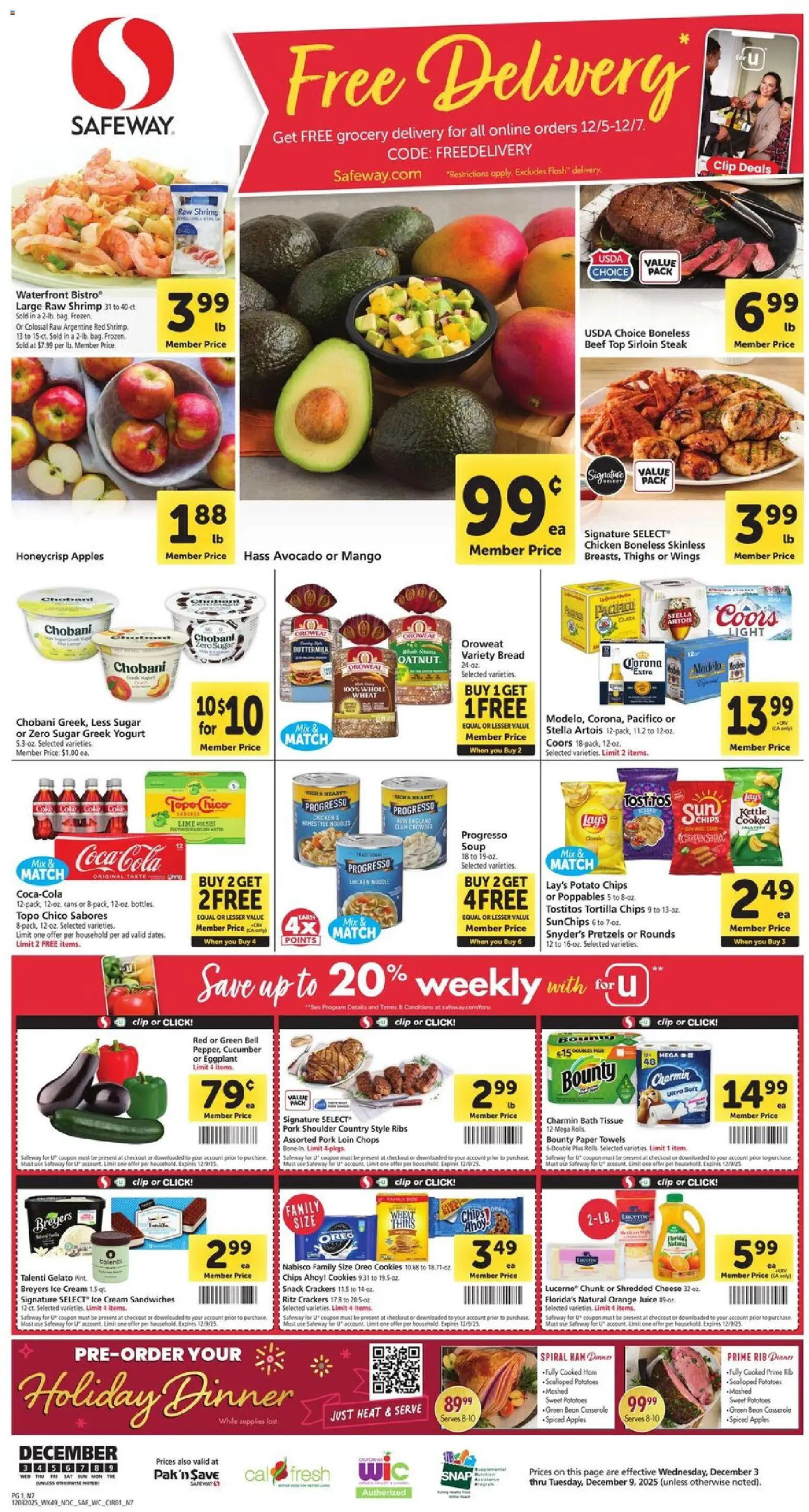 Safeway Weekly Ad - valid from 03.12.2025 | Page: 1 | Products: Beef, Cream, Potatoes, Eggplant
