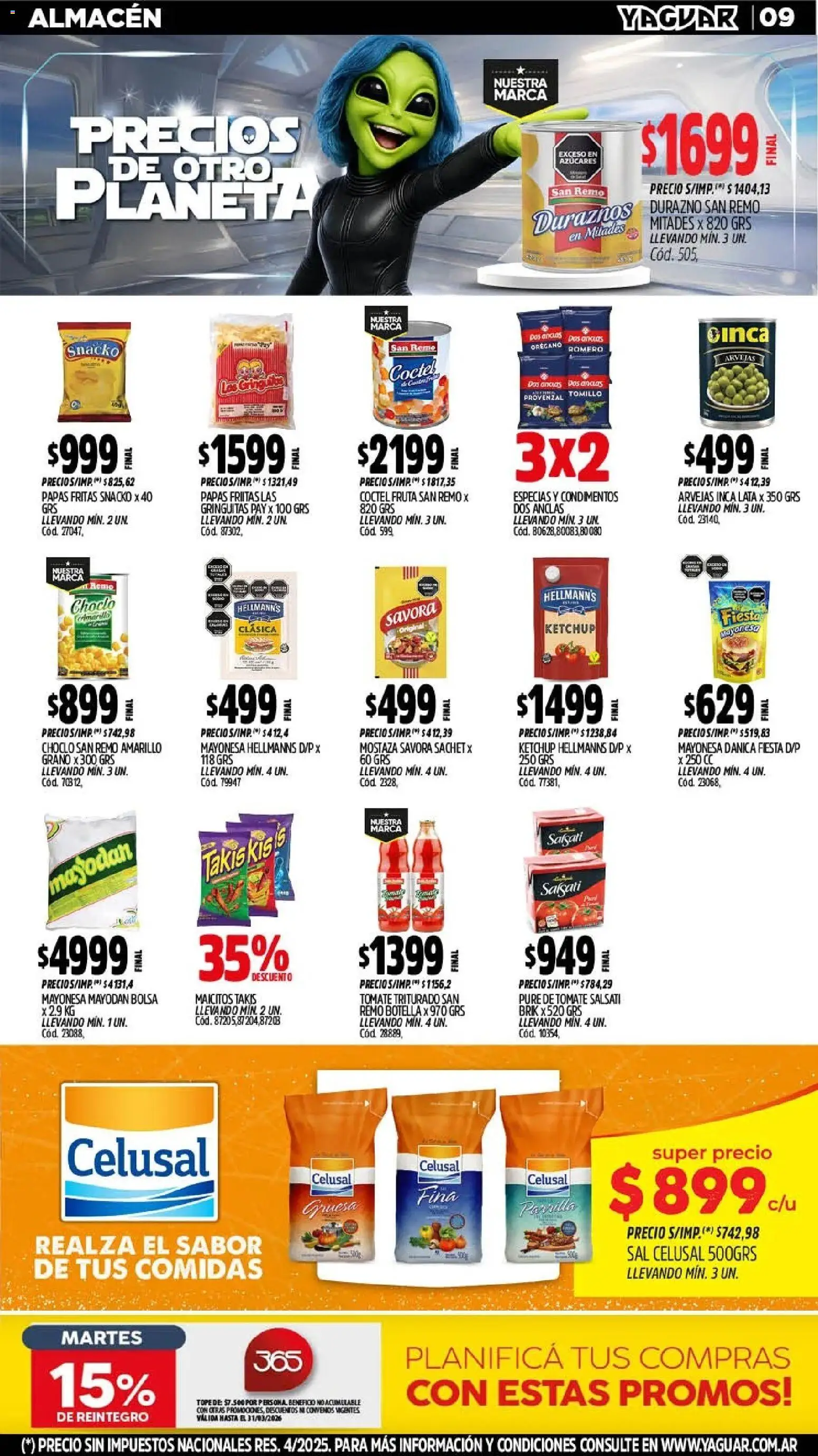 Yaguar - Oferta Semanal Jujuy │ válido desde el 09.03.2026 | Página: 9 | Productos: Parrilla, Ketchup, Tomate, Provenzal