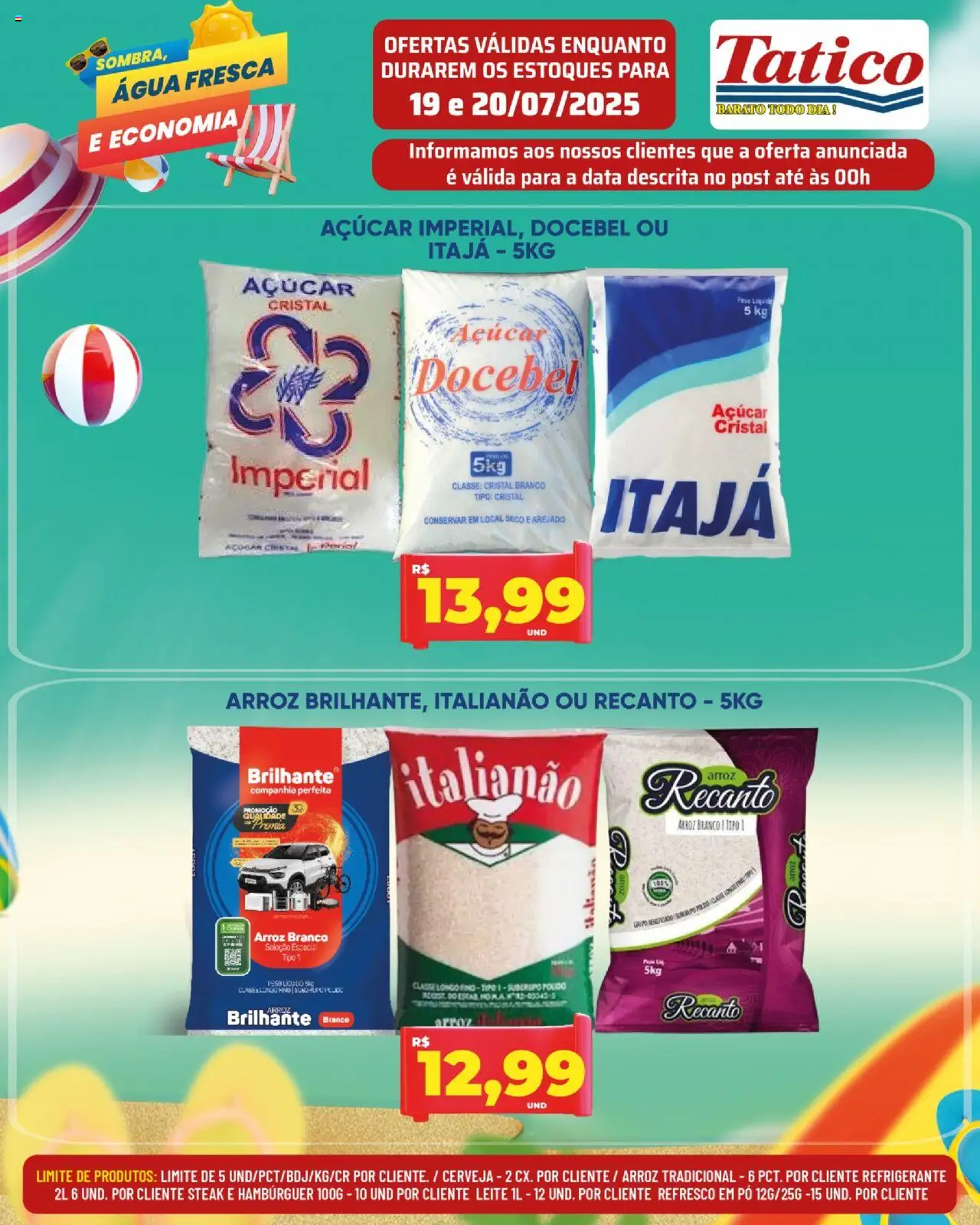 Tatico Folheto - válido de 19.07.2025 | Página: 4 | Produtos: Refresco, Cerveja, Hambúrguer, Açúcar
