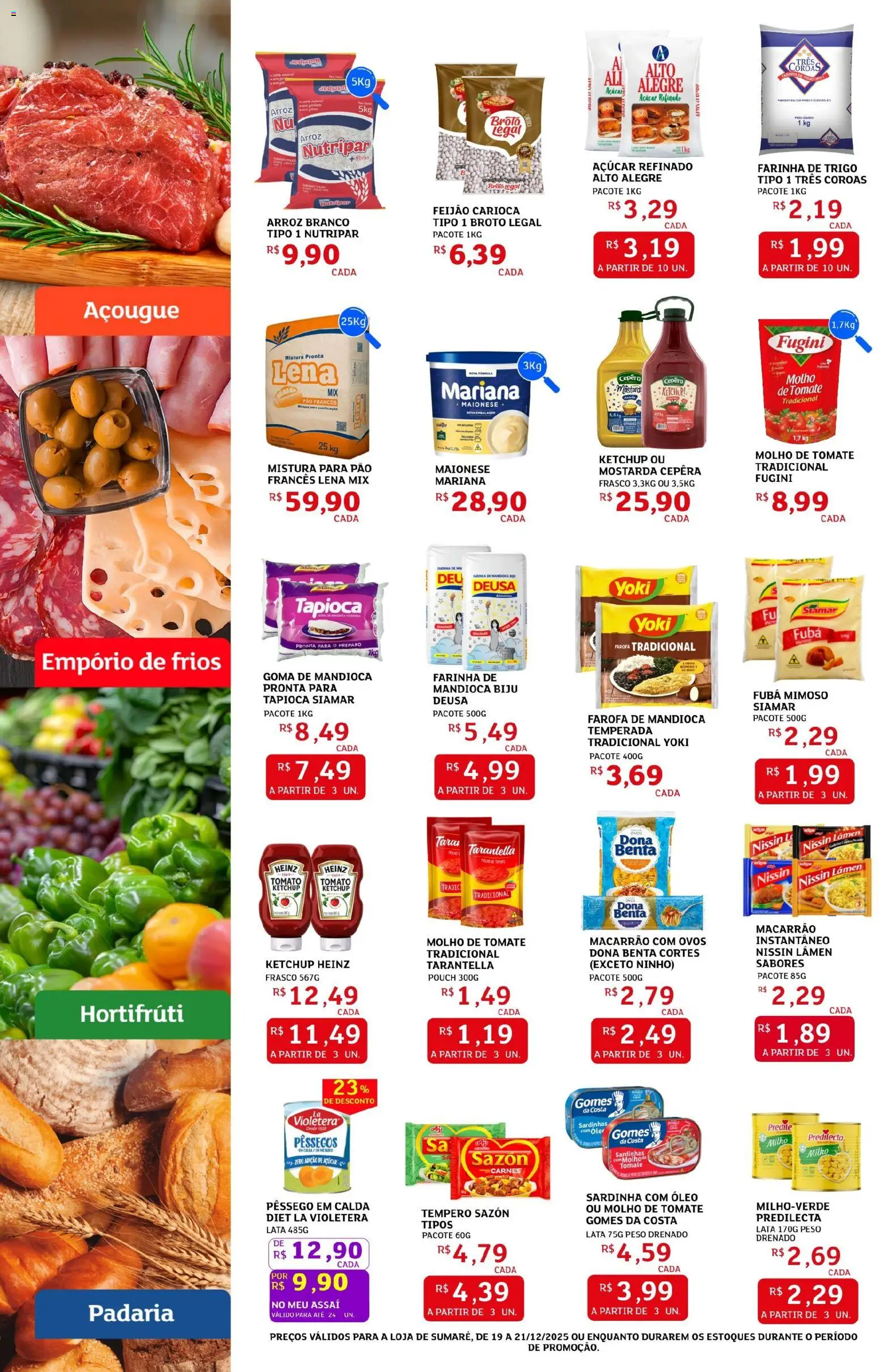 Assaí Atacadista Folheto - válido de 19.12.2025 | Página: 2 | Produtos: Pêssego, Molho de tomate, Ketchup, Pão francês