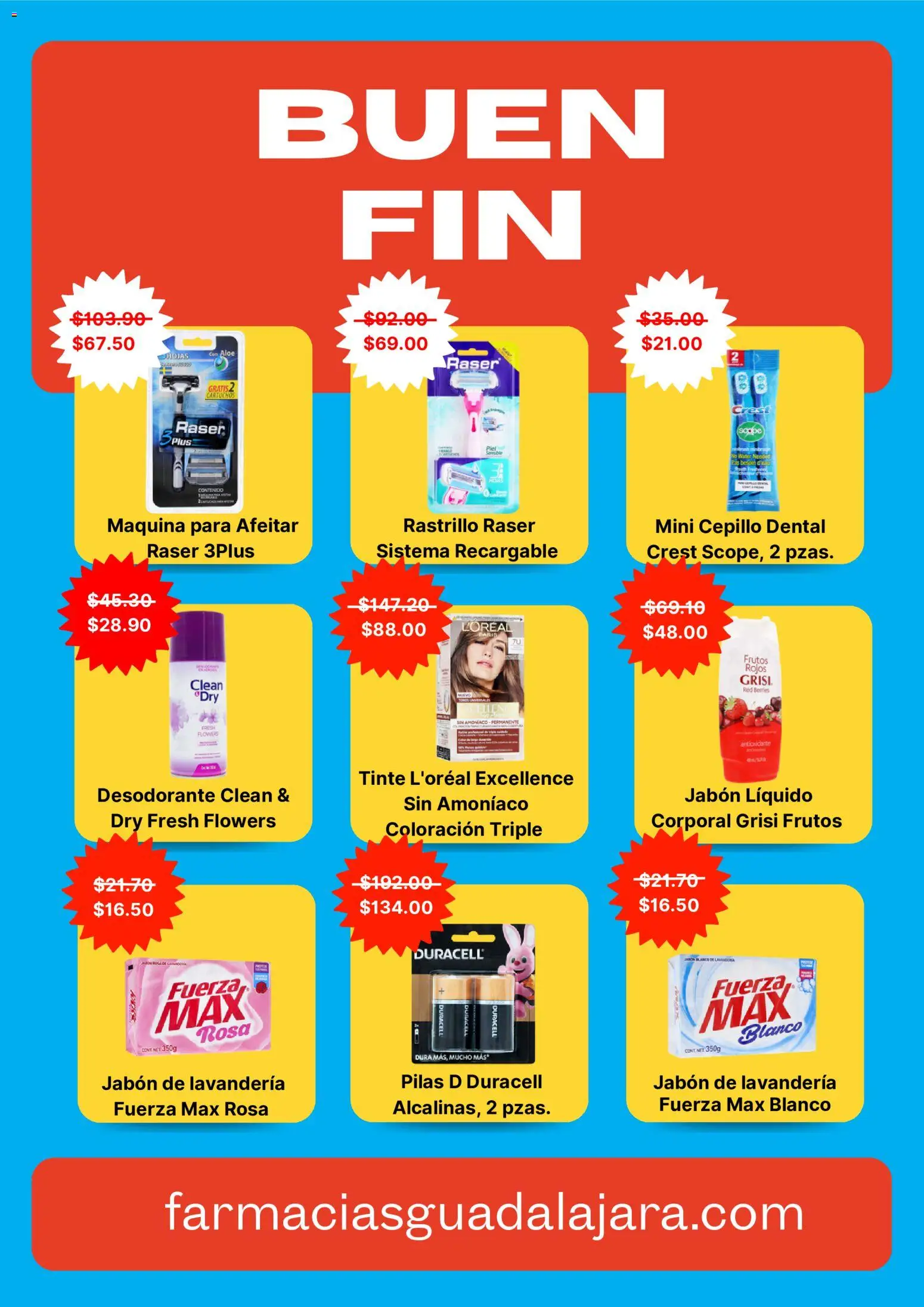 Nuevas ofertas de Farmacia Guadalajara válidas en toda la República Mexicana desde el 13.11.2025. ¡Encuentra las mejores ofertas en Farmacia Guadalajara Buen Fin ! | Página: 3 | Productos: Desodorante, Jabón líquido, Rastrillo, Jabón