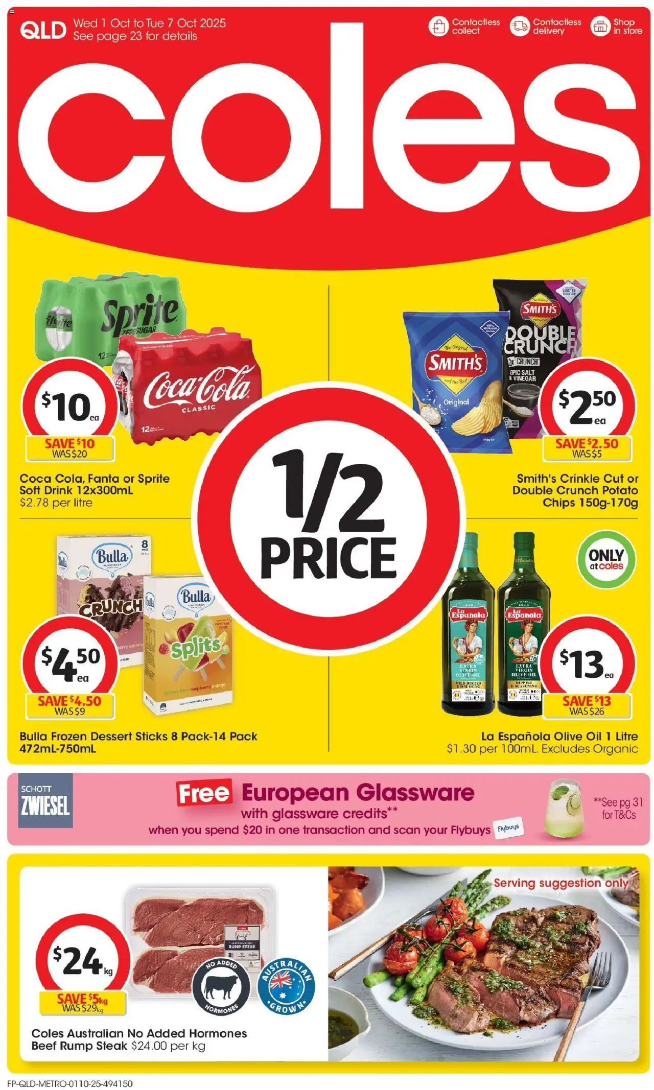 Coles catalogue - valid from 01.10.2025 | Page: 1 | Products: Olive oil, Lemon, Mango, Raspberry
