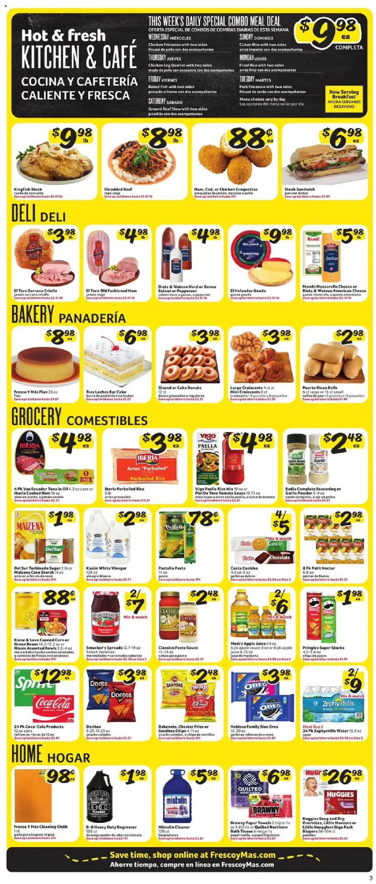 Fresco y Más Weekly Ad - valid from 04.03.2026 | Page: 3 | Products: Bakery, Corn, Pan, Ham