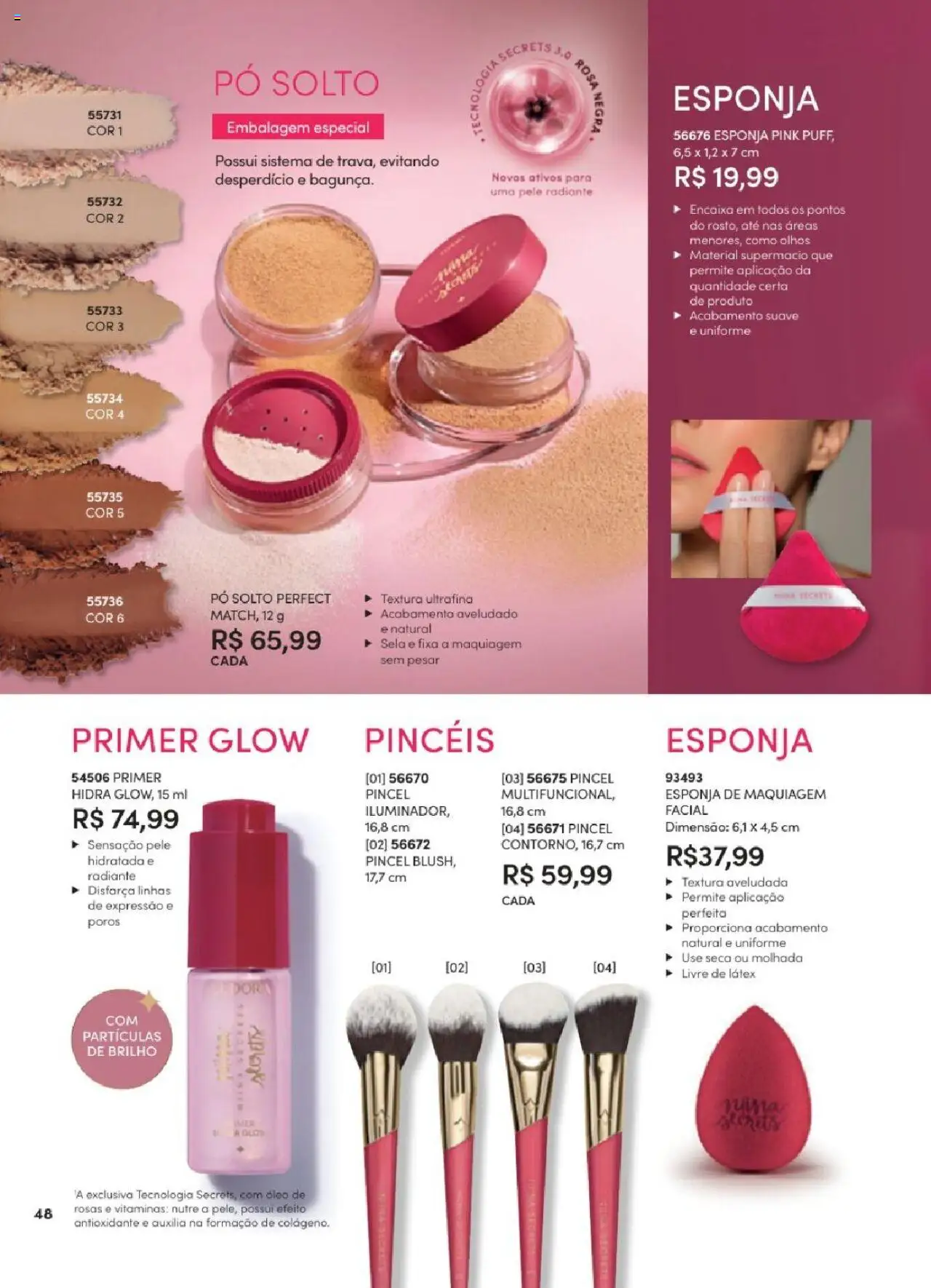 Eudora Folheto - válido de 06.06.2025 | Página: 48 | Produtos: Maquiagem, Pó, Pincel, Esponja