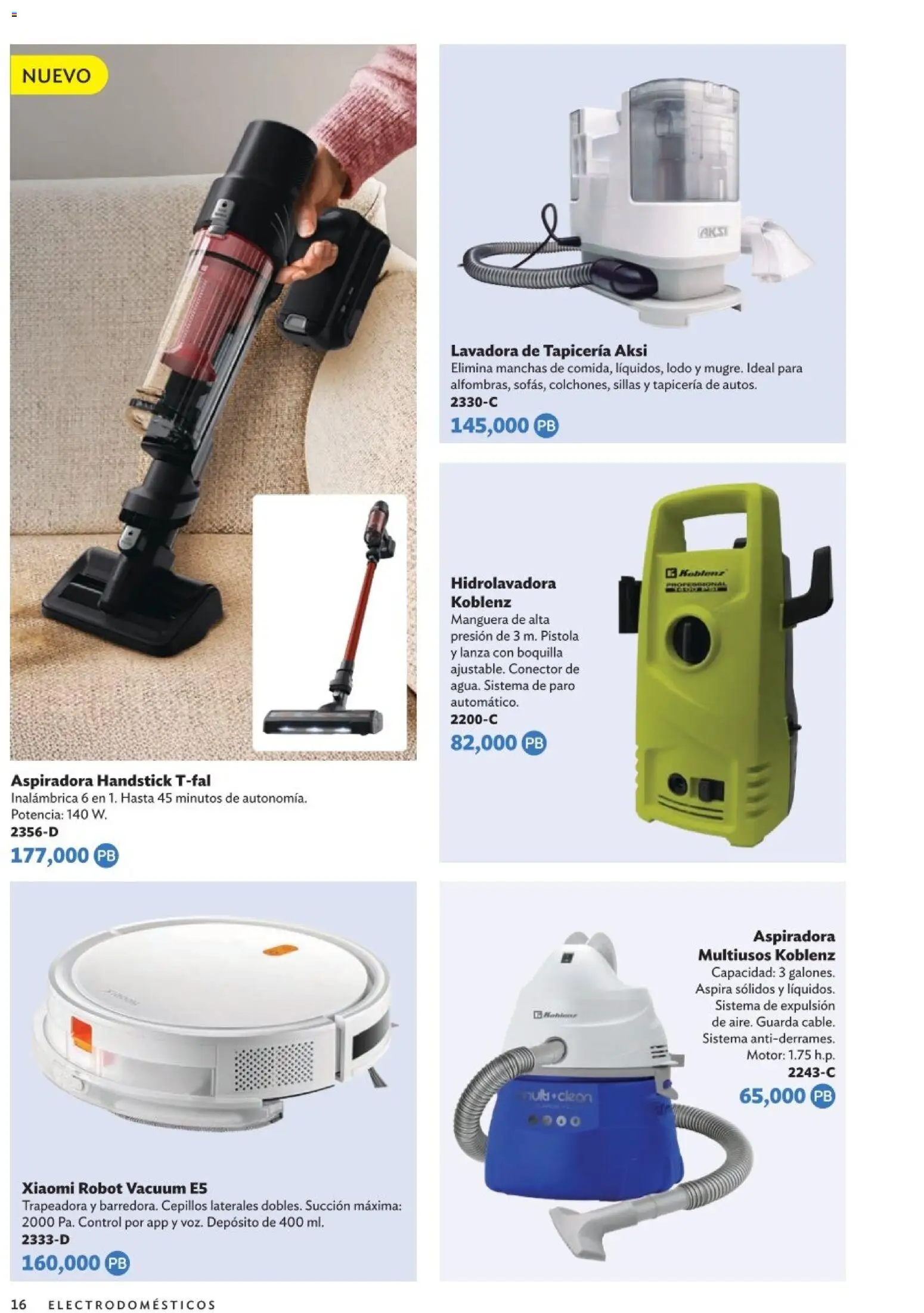 Nuevas ofertas de Betterware válidas en toda la República Mexicana desde el 05.01.2026. ¡Encuentra las mejores ofertas en Betterware Catálogo de Premios! | Página: 16 | Productos: Robot, Hidrolavadora, Lavadora, Aspiradora