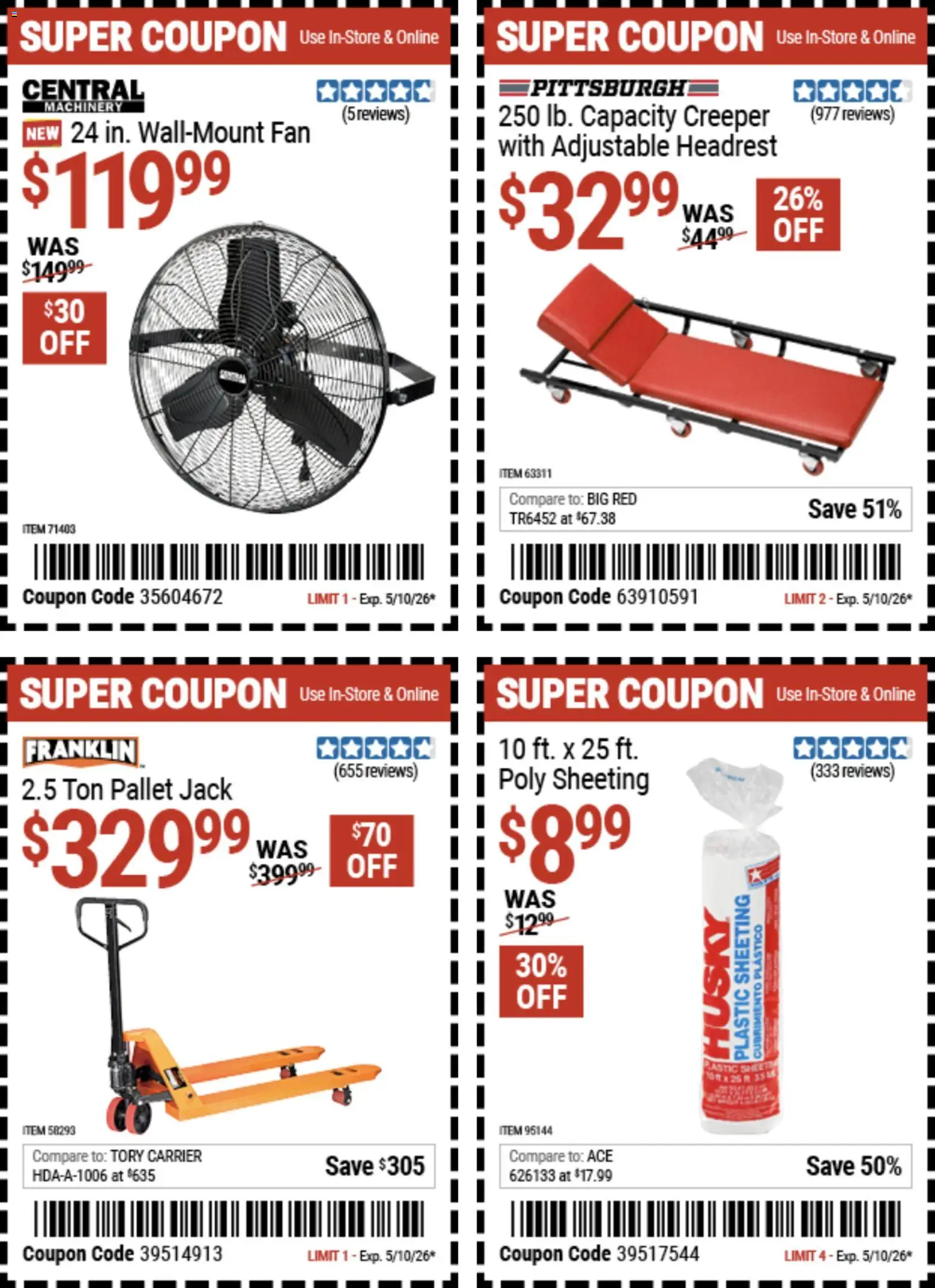 Harbor Freight Weekly Ad - valid from 27.04.2026 | Page: 17 | Products: Sheet, Fan