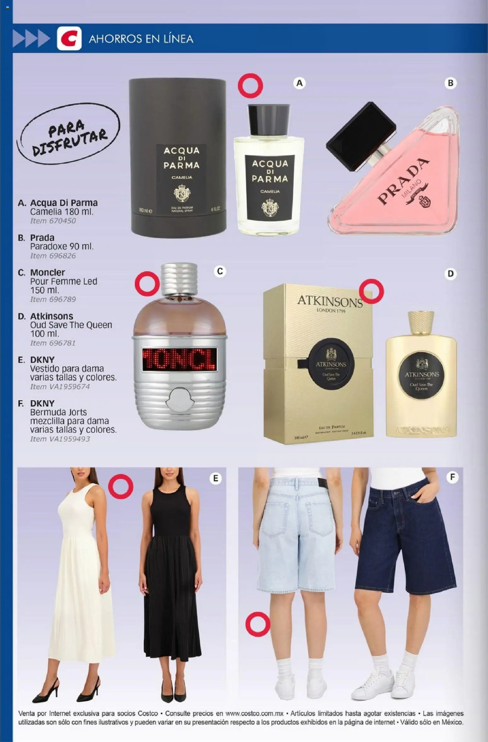 Nuevas ofertas de Costco válidas en toda la República Mexicana desde el 01.03.2026. ¡Encuentra las mejores ofertas en Costco Revista de marzo! | Página: 86 | Productos: Vestido, Bermuda, Perfume