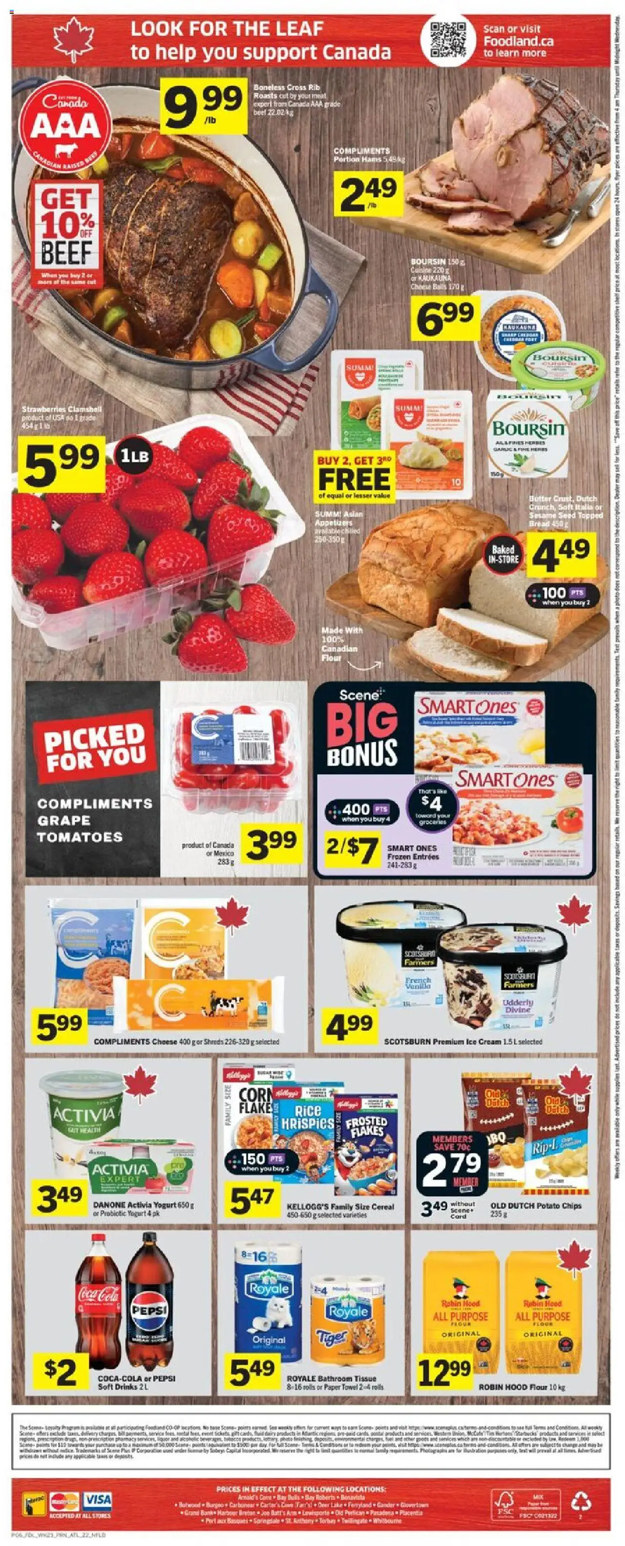Foodland flyer valid from 02.10.2025 | Page: 2 | Products: Beef, Cream, Ice cream, Tomatoes