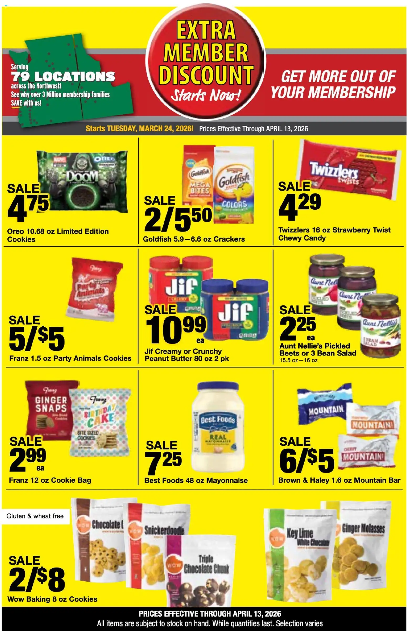 Bi-Mart Extra Membership Discount - valid from 24.03.2026 | Page: 12 | Products: Ginger, Chocolate, Cookies, Lime