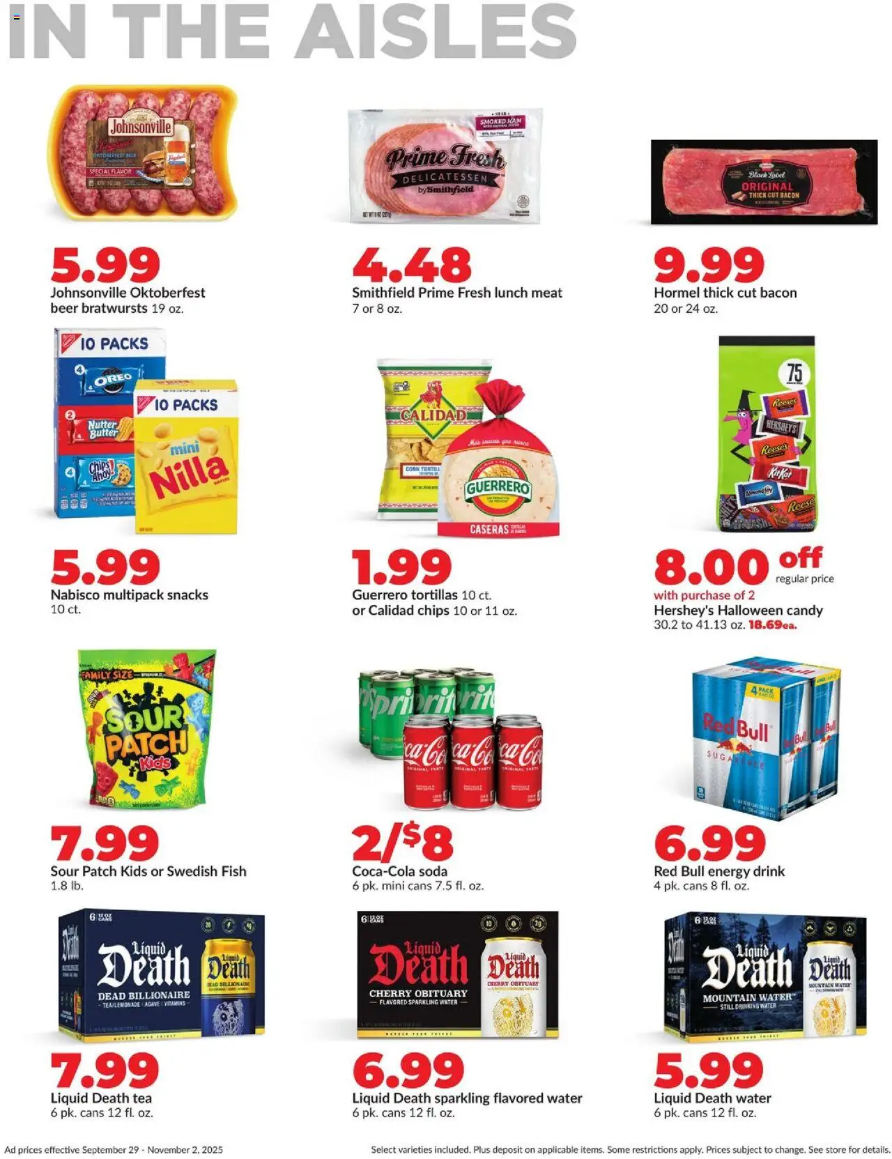 HyVee Monthly - valid from 29.09.2025 | Page: 8 | Products: Corn, Fish, Tea, Chips