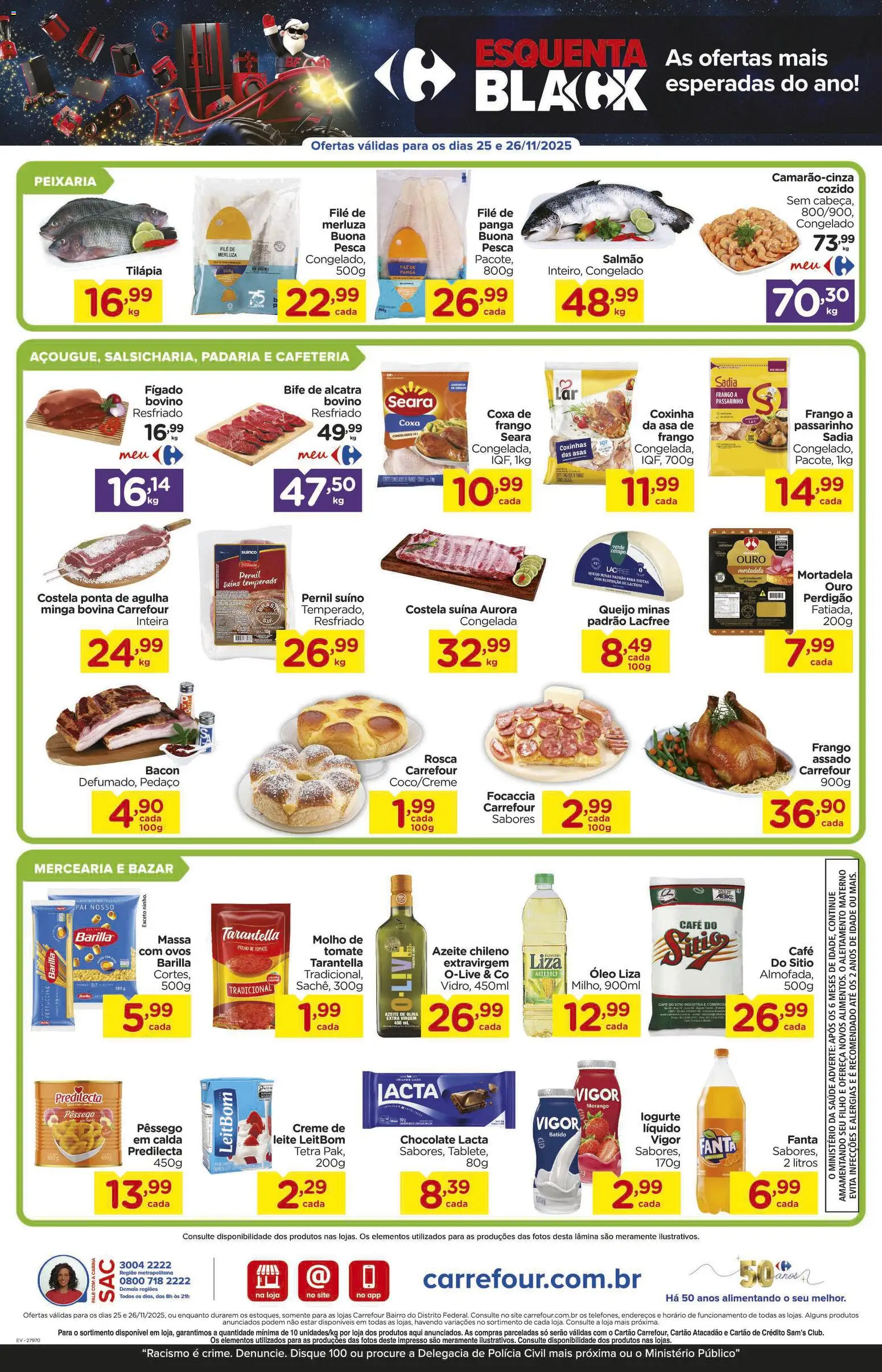 Carrefour Bairro Folheto - válido de 25.11.2025 | Página: 2 | Produtos: Leite, Massa, Frango, Azeite