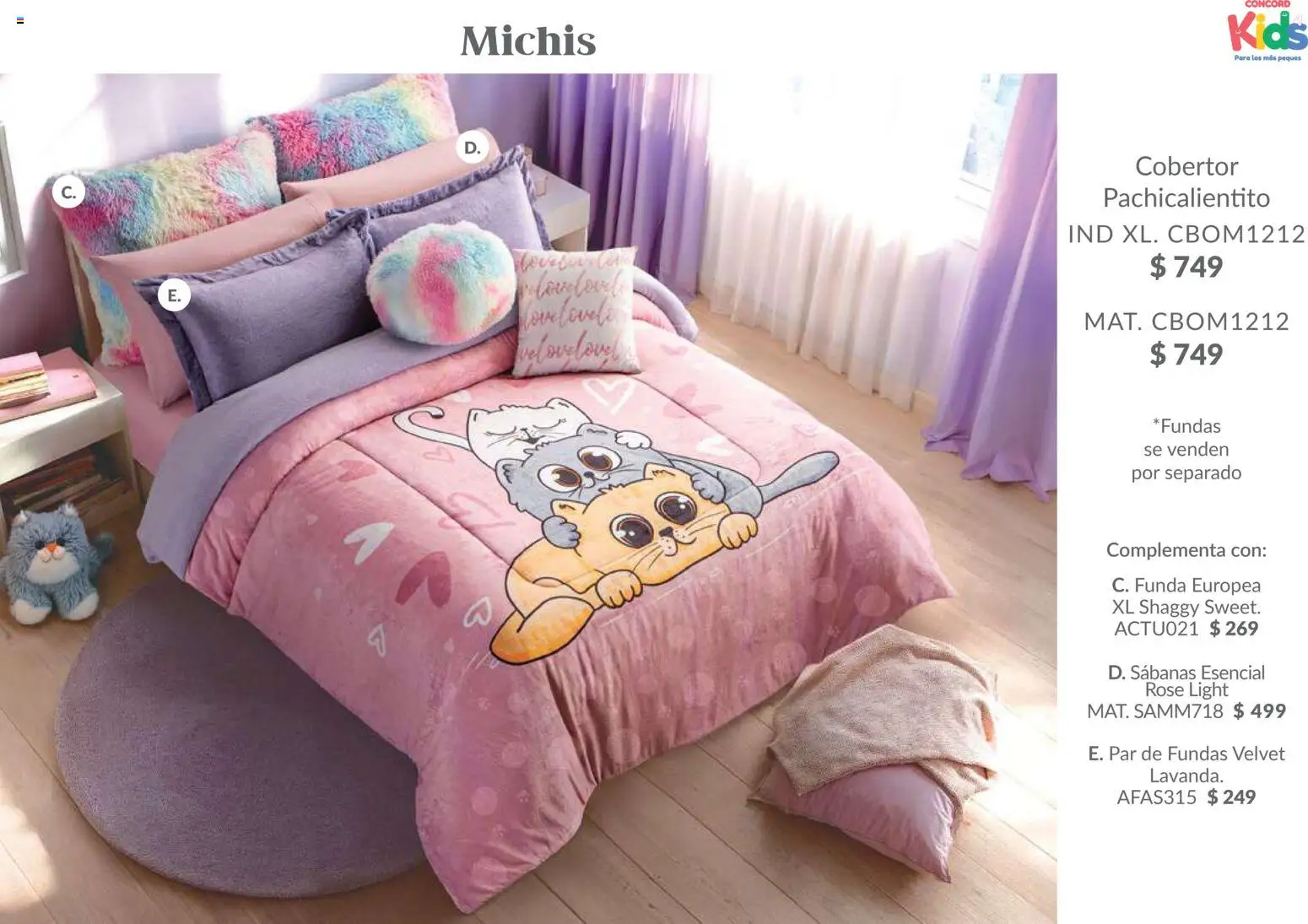 Nuevas ofertas de Colchas Concord válidas en toda la República Mexicana desde el 01.02.2026. ¡Encuentra las mejores ofertas en Colchas Concord catálogo Kids! | Página: 54 | Productos: Cobertor, Funda, Sabanas