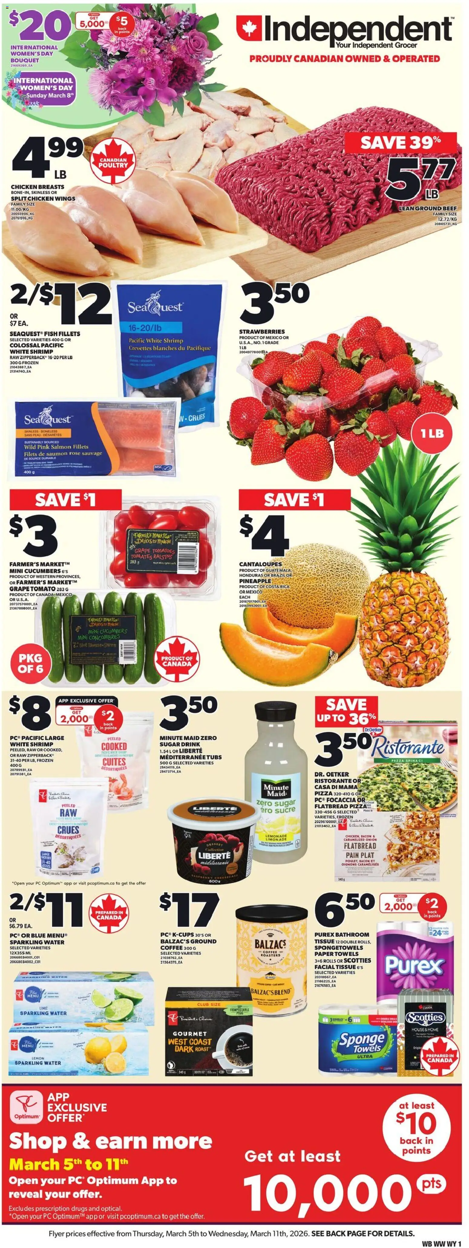 Independent Grocer flyer valid from 05.03.2026 | Page: 3 | Products: Fish, Pineapple, Cucumbers, Tomatoes