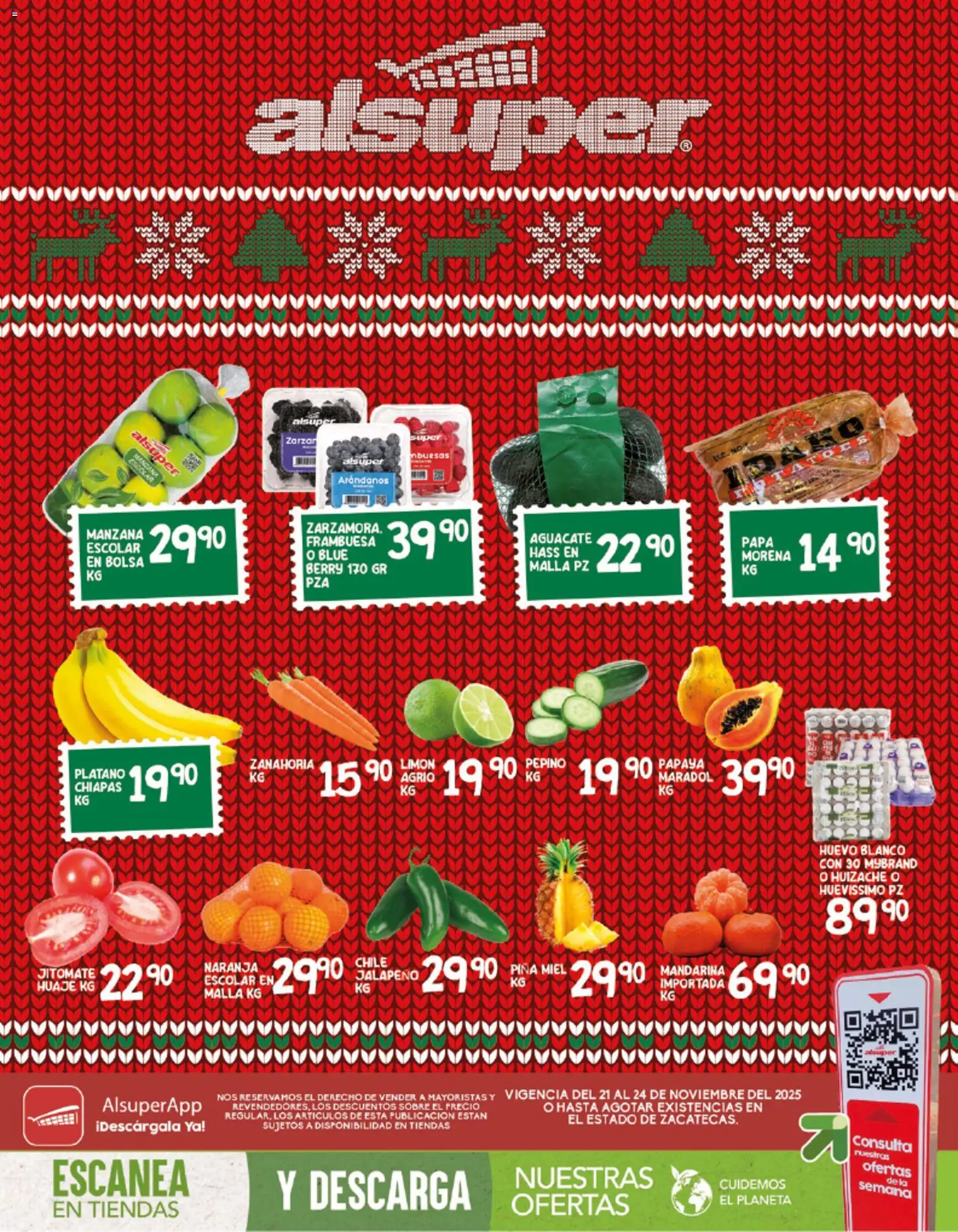 Nuevas ofertas de Alsuper válidas en toda la República Mexicana desde el 21.11.2025. ¡Encuentra las mejores ofertas en Alsuper folleto Zacatecas! | Página: 1 | Productos: Limón, Arándanos, Malla, Sobre
