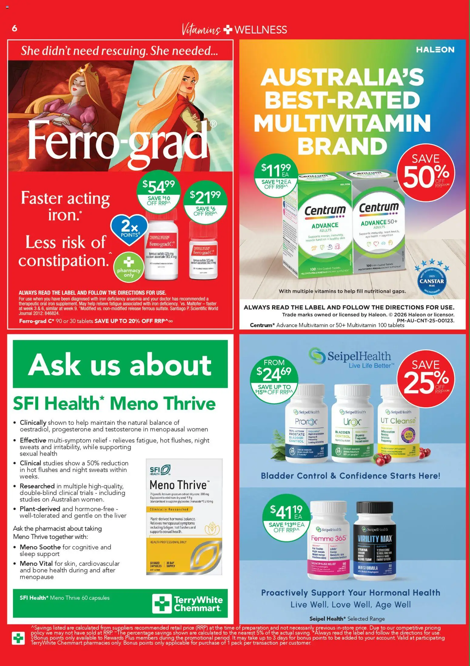 Terry White catalogue - valid from 26.03.2026 | Page: 6 | Products: Herbal, Multivitamin, Iron, Tablets