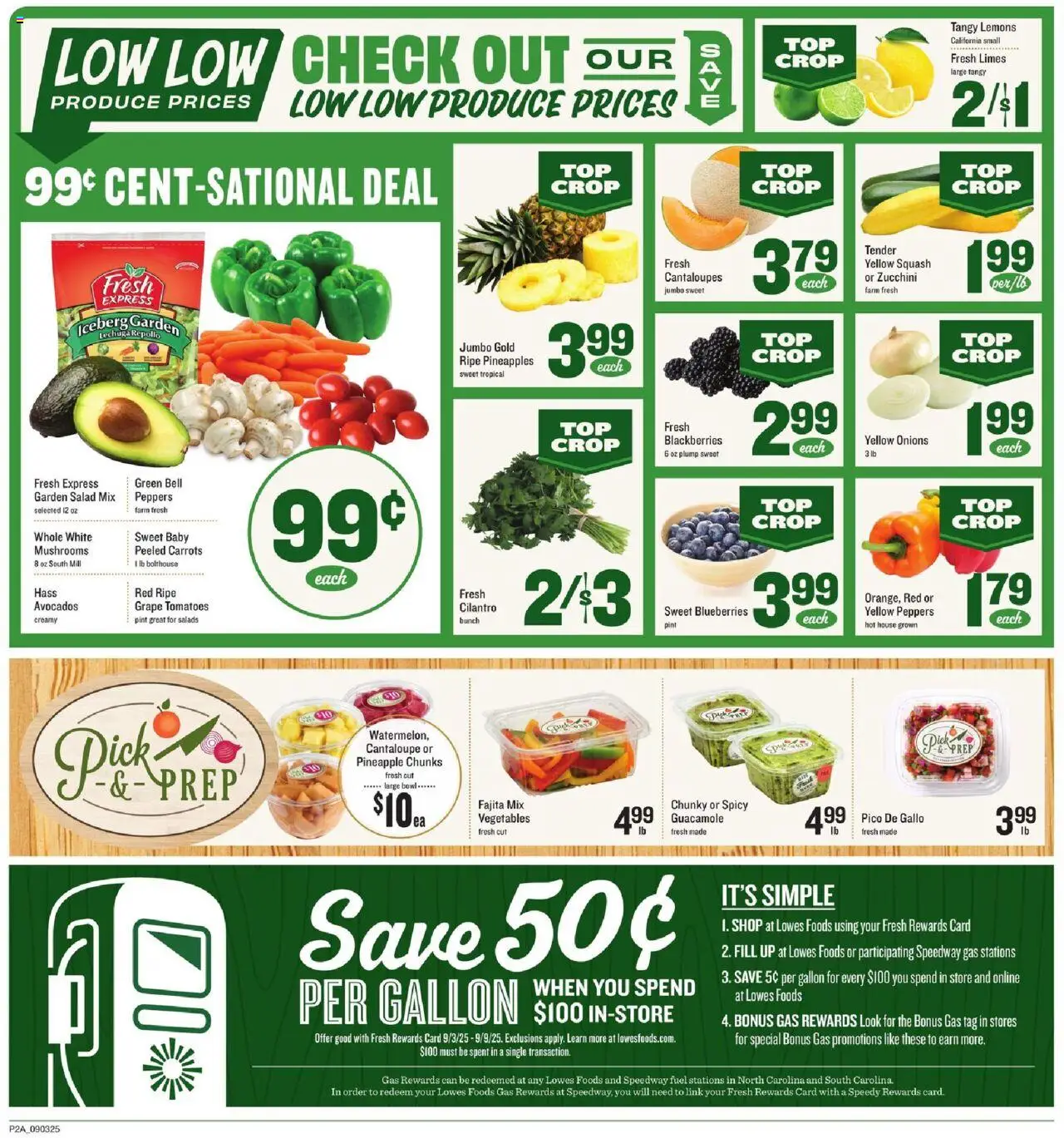 Lowes Foods Weekly Ad - NC - valid from 03.09.2025 | Page: 2 | Products: Zucchini, Tomatoes, Vegetables, Blueberries