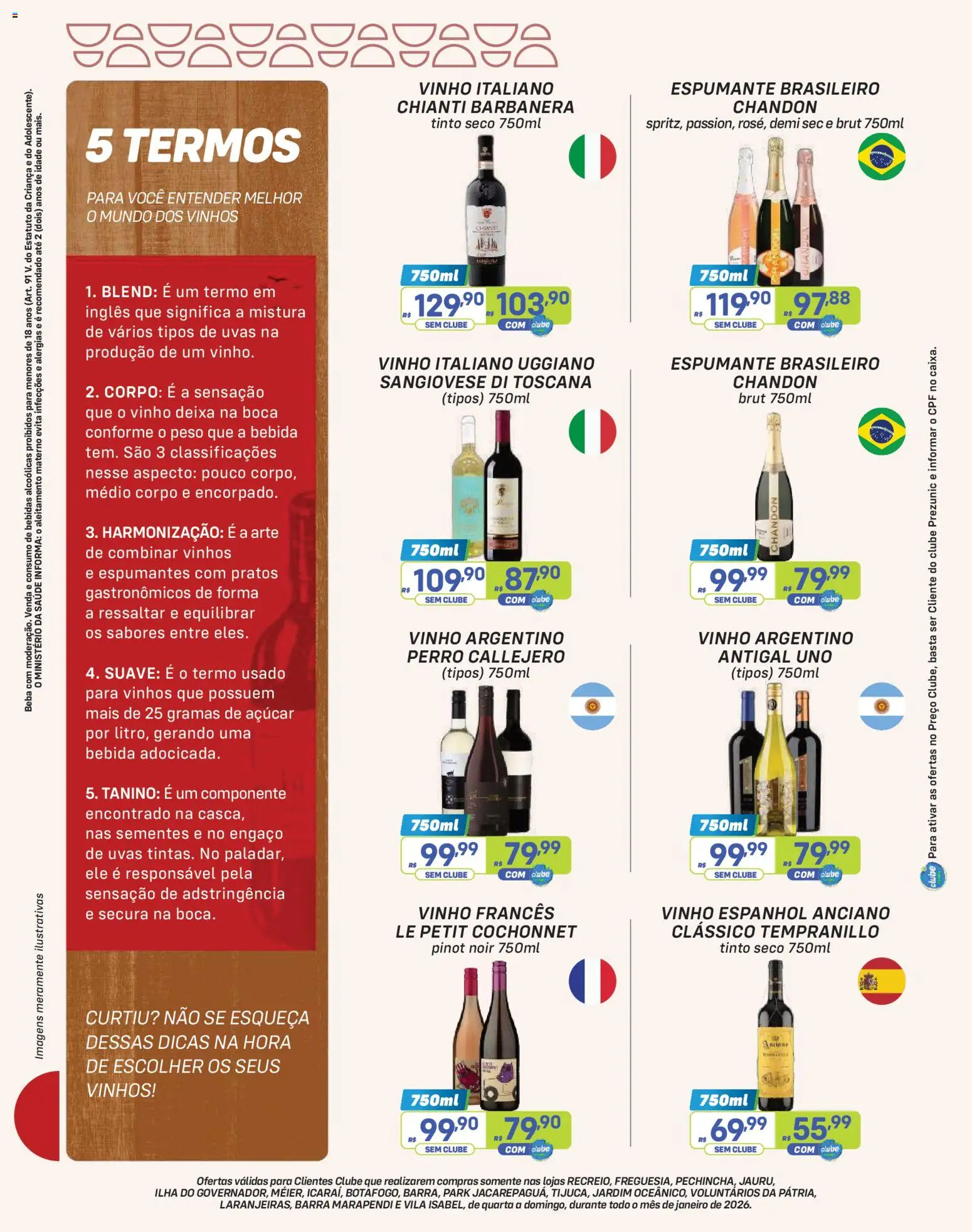 Prezunic Folheto - válido de 01.01.2026 | Página: 4 | Produtos: Espumante, Vinho, Bebida, Uvas
