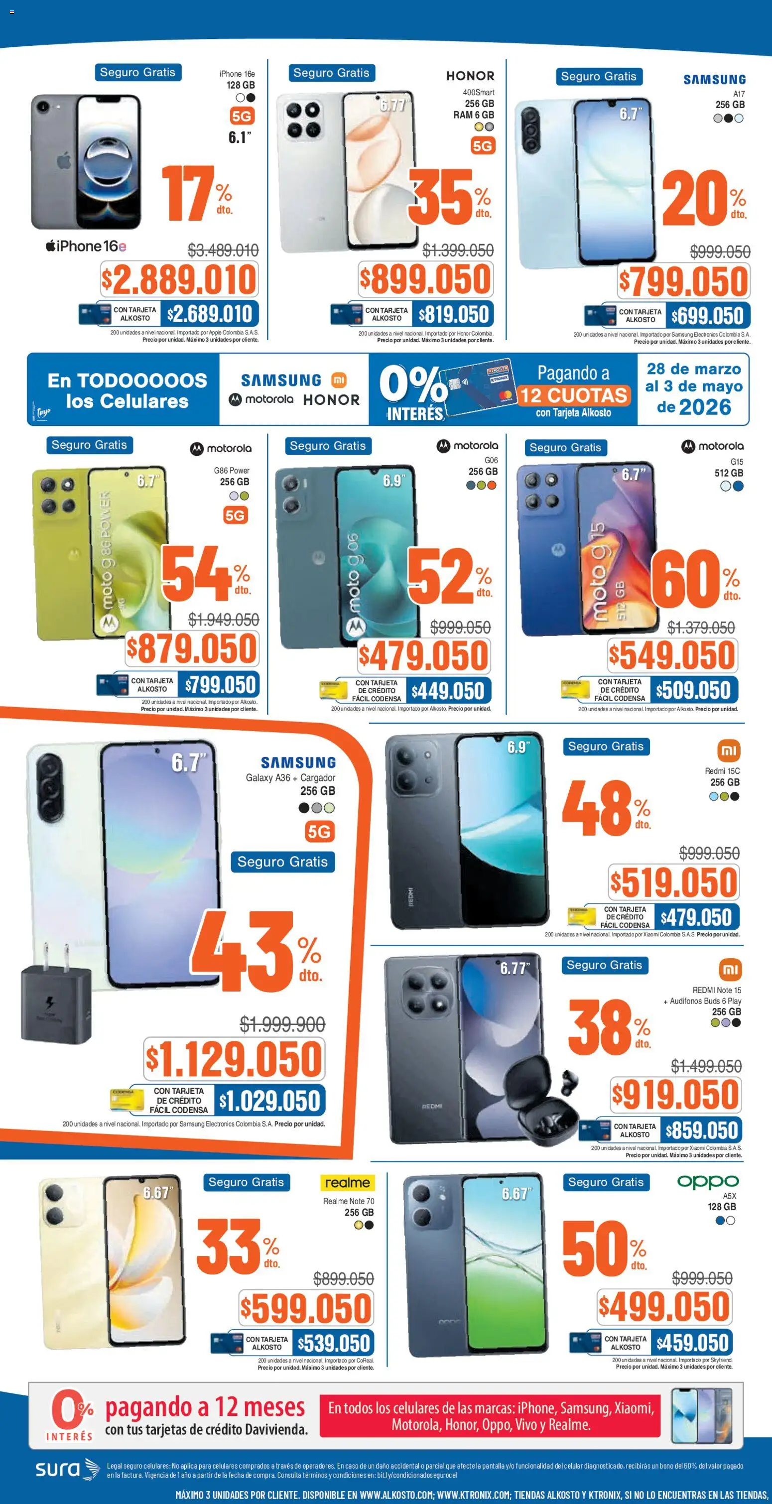 Alkosto revista - valida desde el 11.04.2026 | Página: 10 | Productos: Audífonos, Caso, Cargador