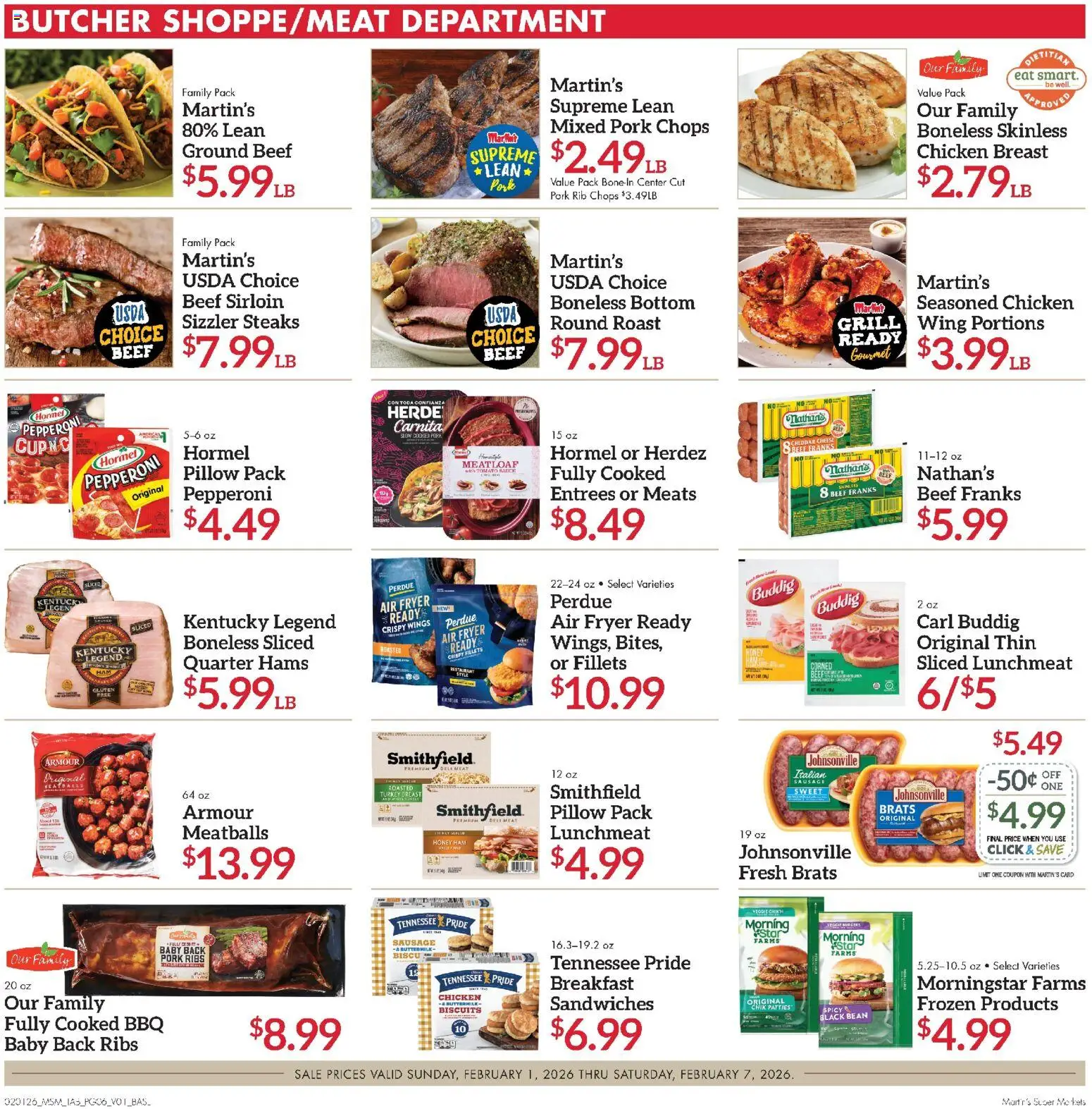 Martin’s - Next Ad - IN - valid from 01.02.2026 | Page: 6 | Products: Fryer, Pork, Sausage, Grill