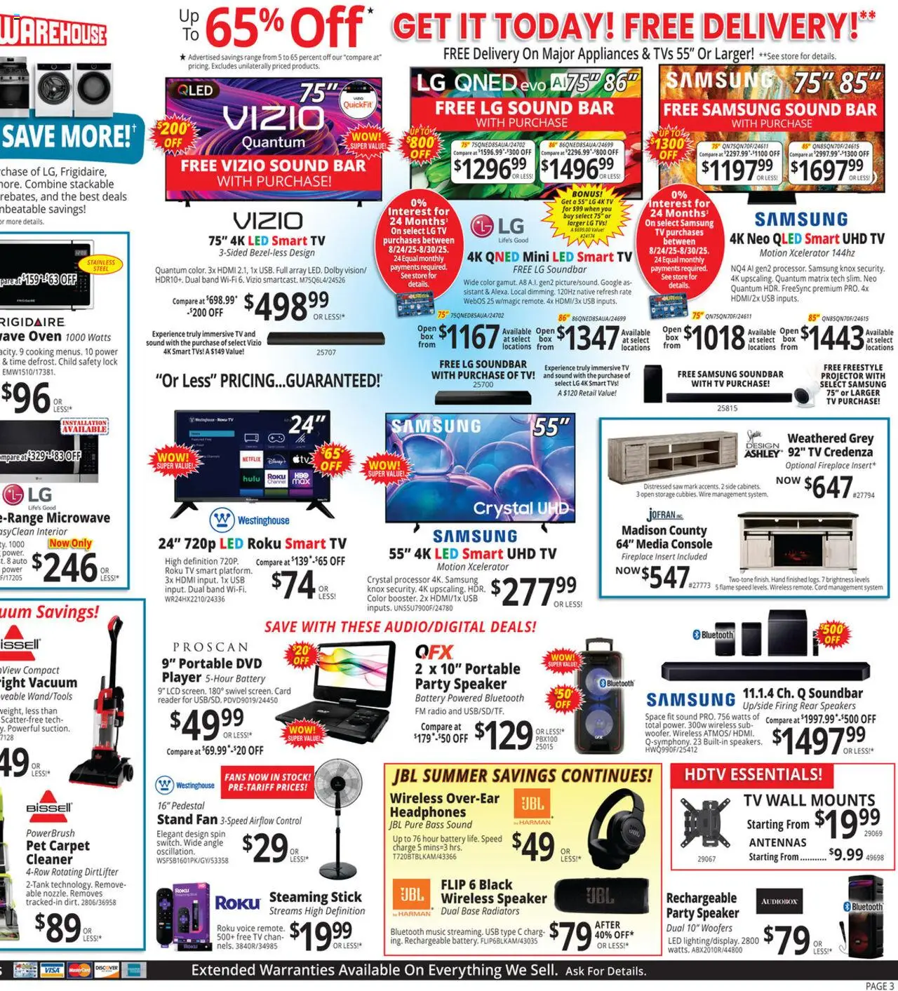 ABC Warehouse Weekly Ad - valid from 24.08.2025 | Page: 3 | Products: Saw, Wire, Tv, Player