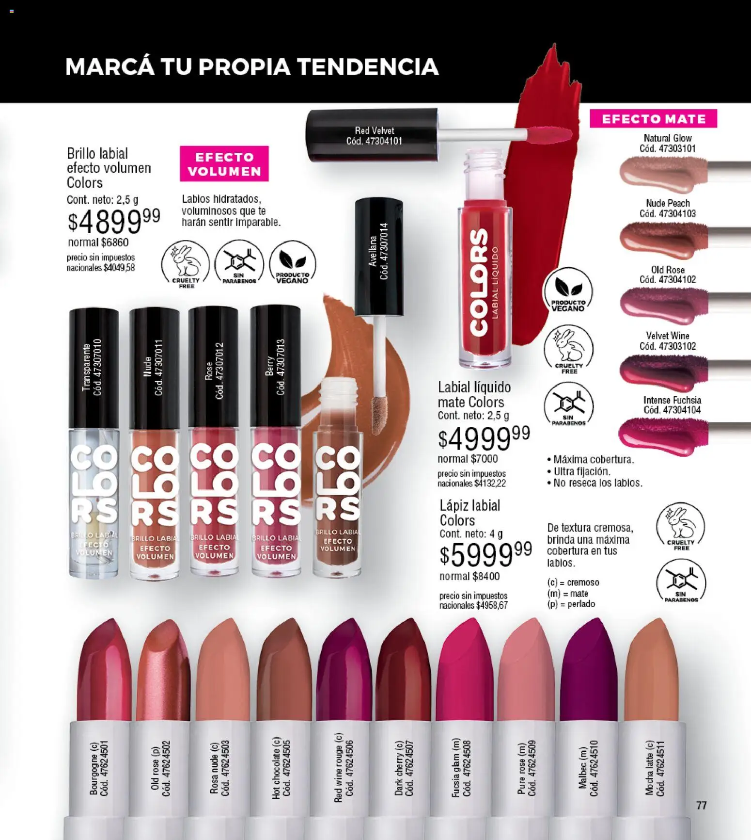 Millanel - Catálogo │ válido desde el 02.03.2026 | Página: 77 | Productos: Lápiz labial, Brillo, Chocolate, Té
