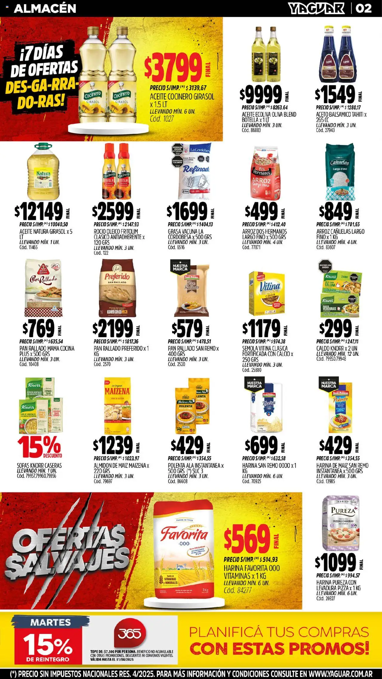 Yaguar - General Roca │ válido desde el 11.08.2025 | Página: 2 | Productos: Botella, Cocina, Aceto, Pan rallado