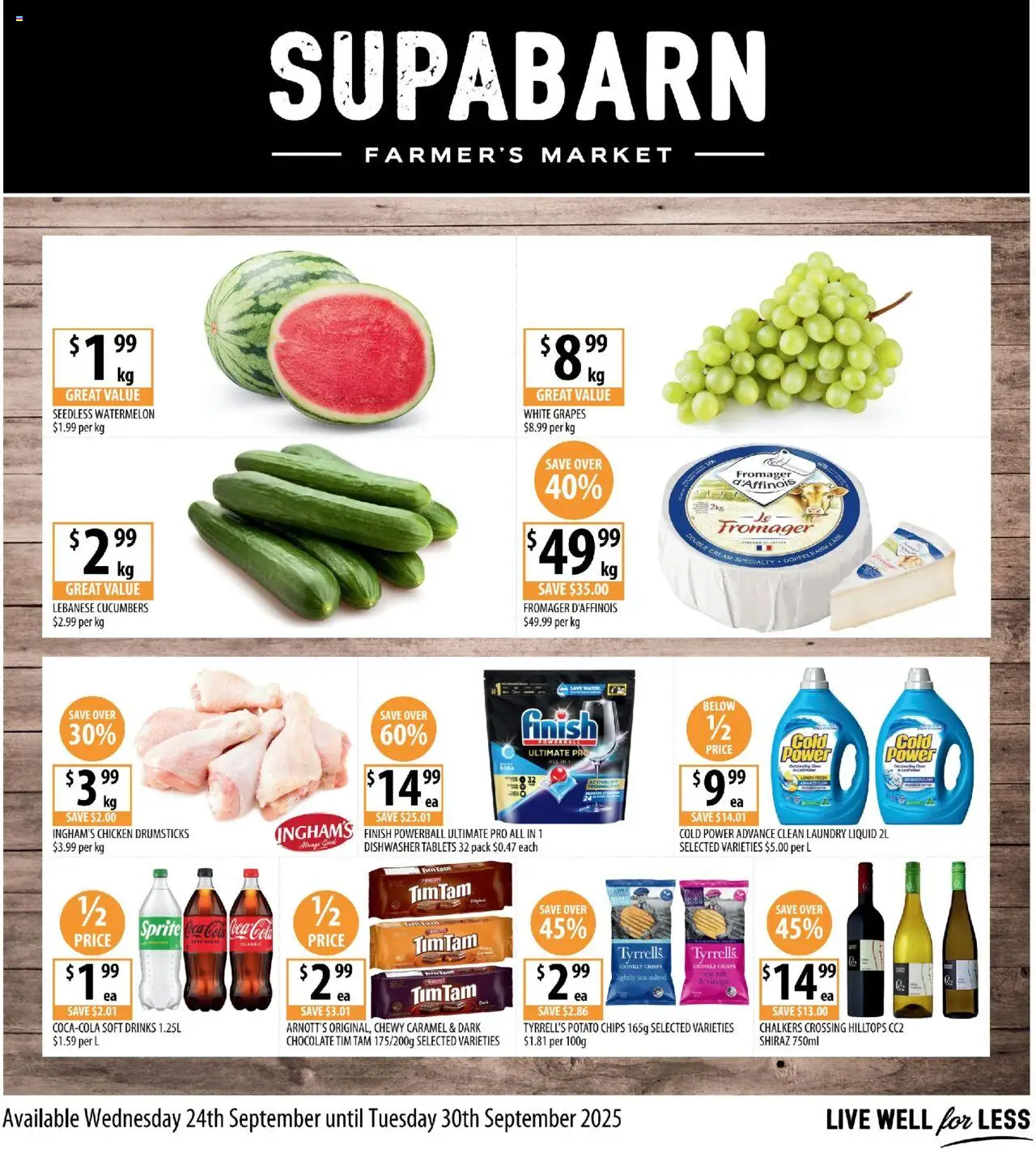 Supabarn catalogue - valid from 24.09.2025 | Page: 1 | Products: Chicken, Cream, Salt, Vinegar