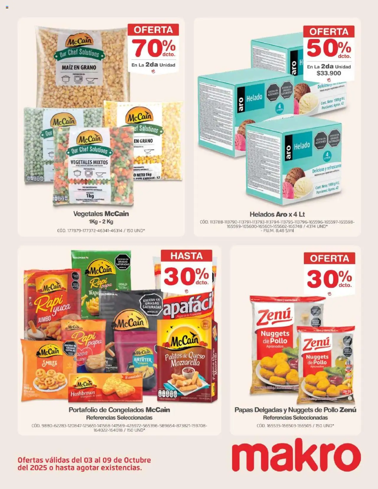 Makro revista - valida desde el 03.10.2025 | Página: 15 | Productos: Pollo, Helado, Plátano, Queso