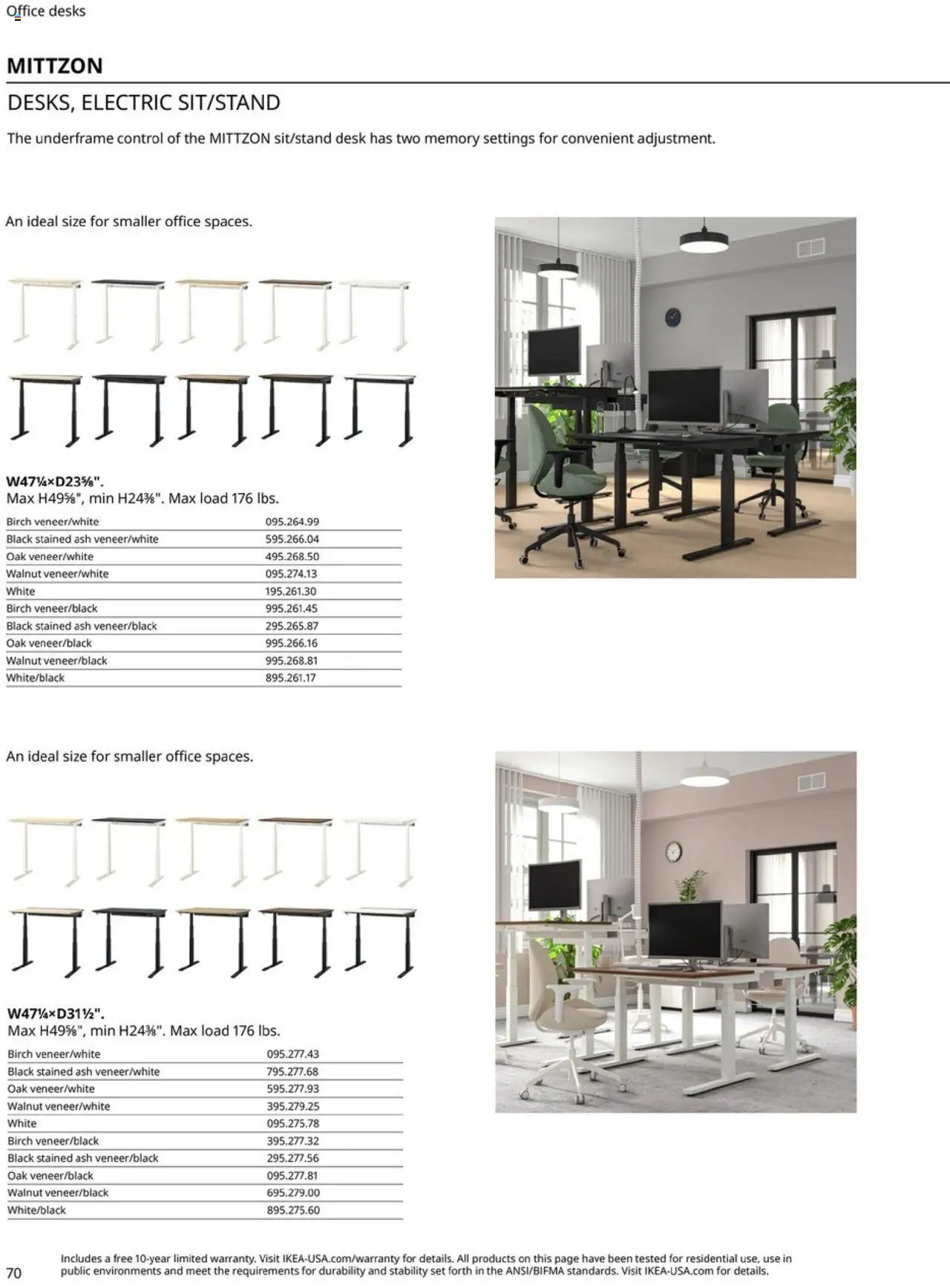 IKEA Office Brochure 2025 - valid from 01.03.2025 | Page: 70 | Products: Desk