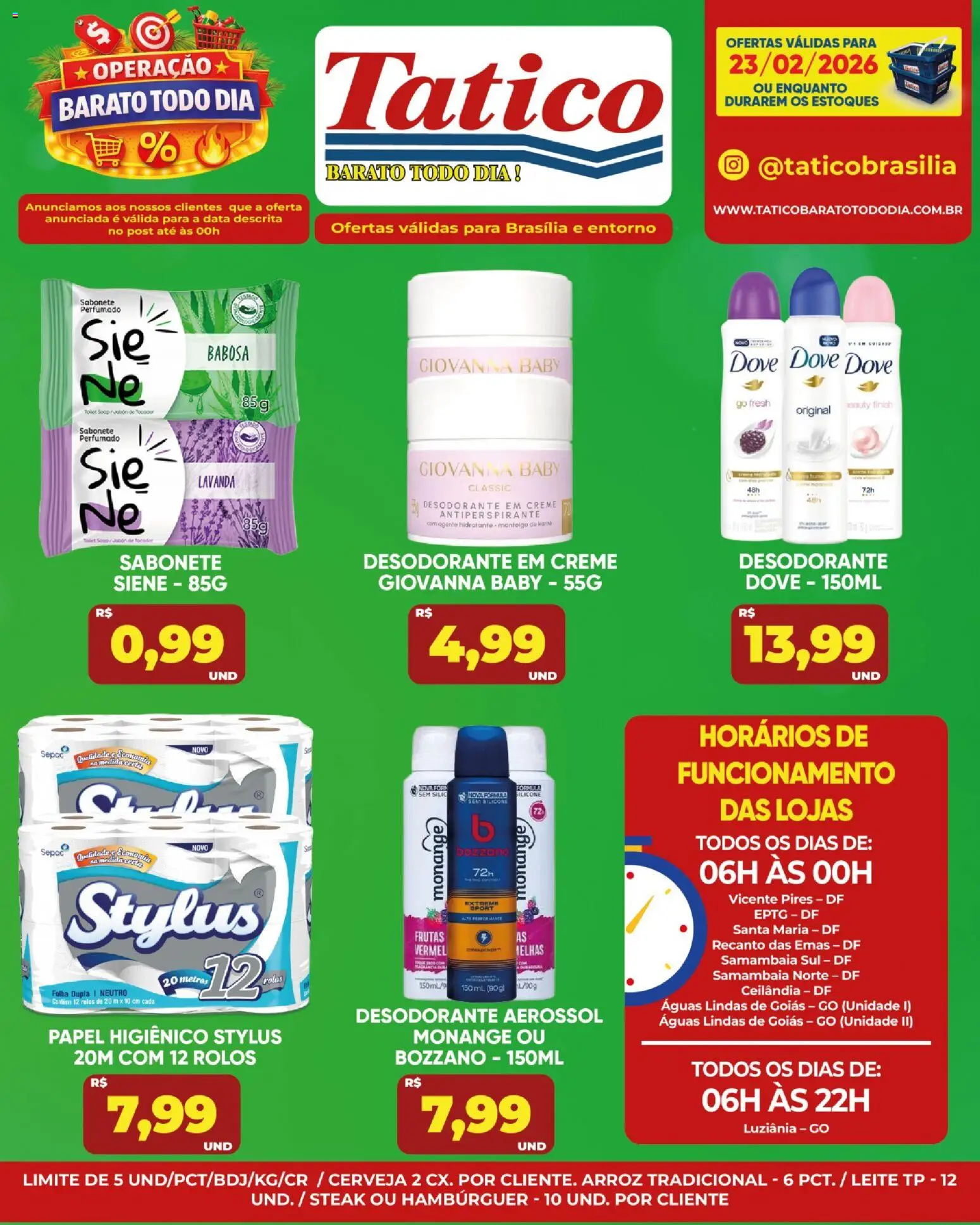 Tatico Folheto - válido de 23.02.2026 | Página: 15 | Produtos: Hambúrguer, Sabonete, Dove, Papel higiênico