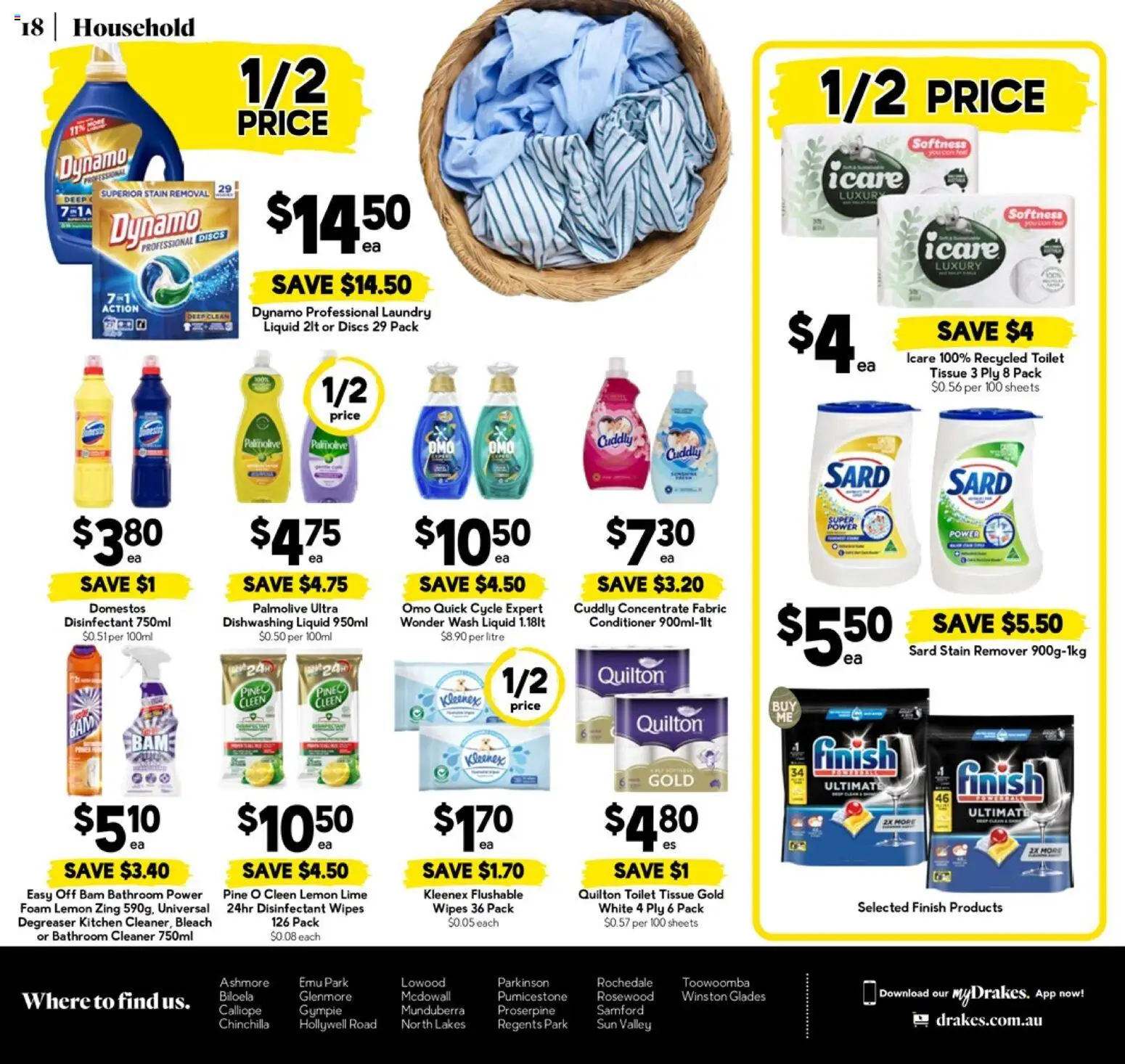 Drakes catalogue - valid from 18.03.2026 | Page: 18 | Products: Household, Stain remover, Lemon, Bathroom