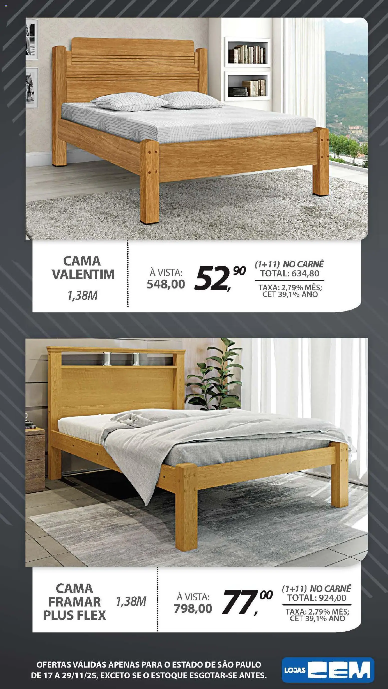 Lojas Cem Folheto - válido de 17.11.2025 | Página: 104 | Produtos: Cama, Carne