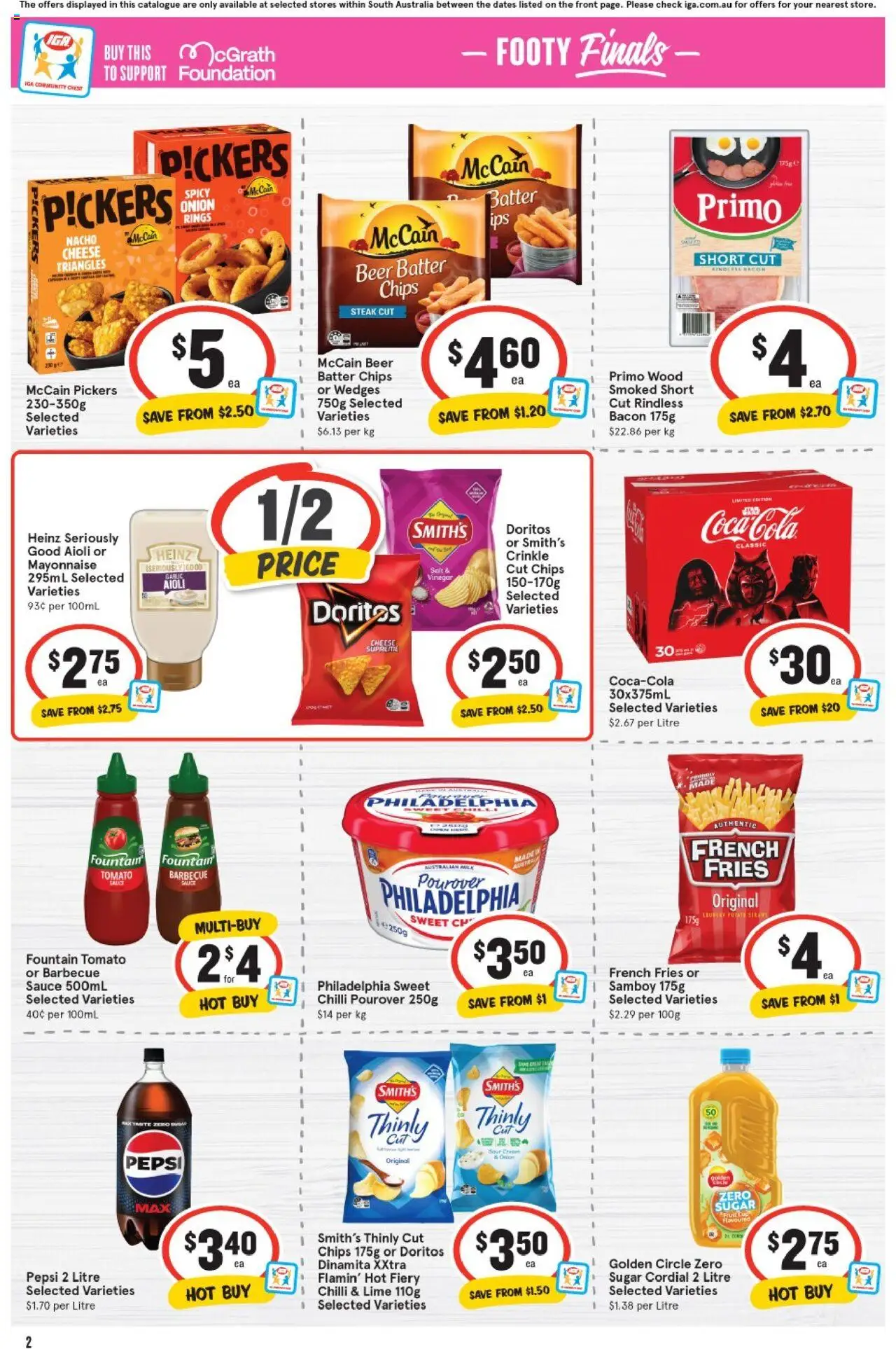 IGA catalogue - valid from 10.09.2025 | Page: 2 | Products: Chips, Cream, Sugar, Vinegar