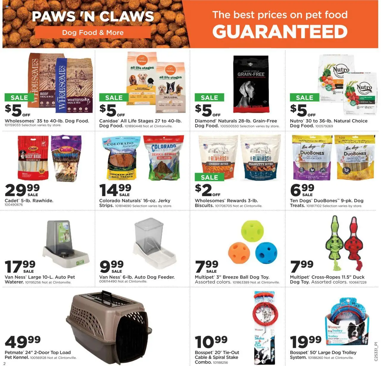 Mills Fleet Farm Weekly Ad - valid from 14.08.2025 | Page: 2 | Products: Dog Treats, Dog Food, Rice, Cable