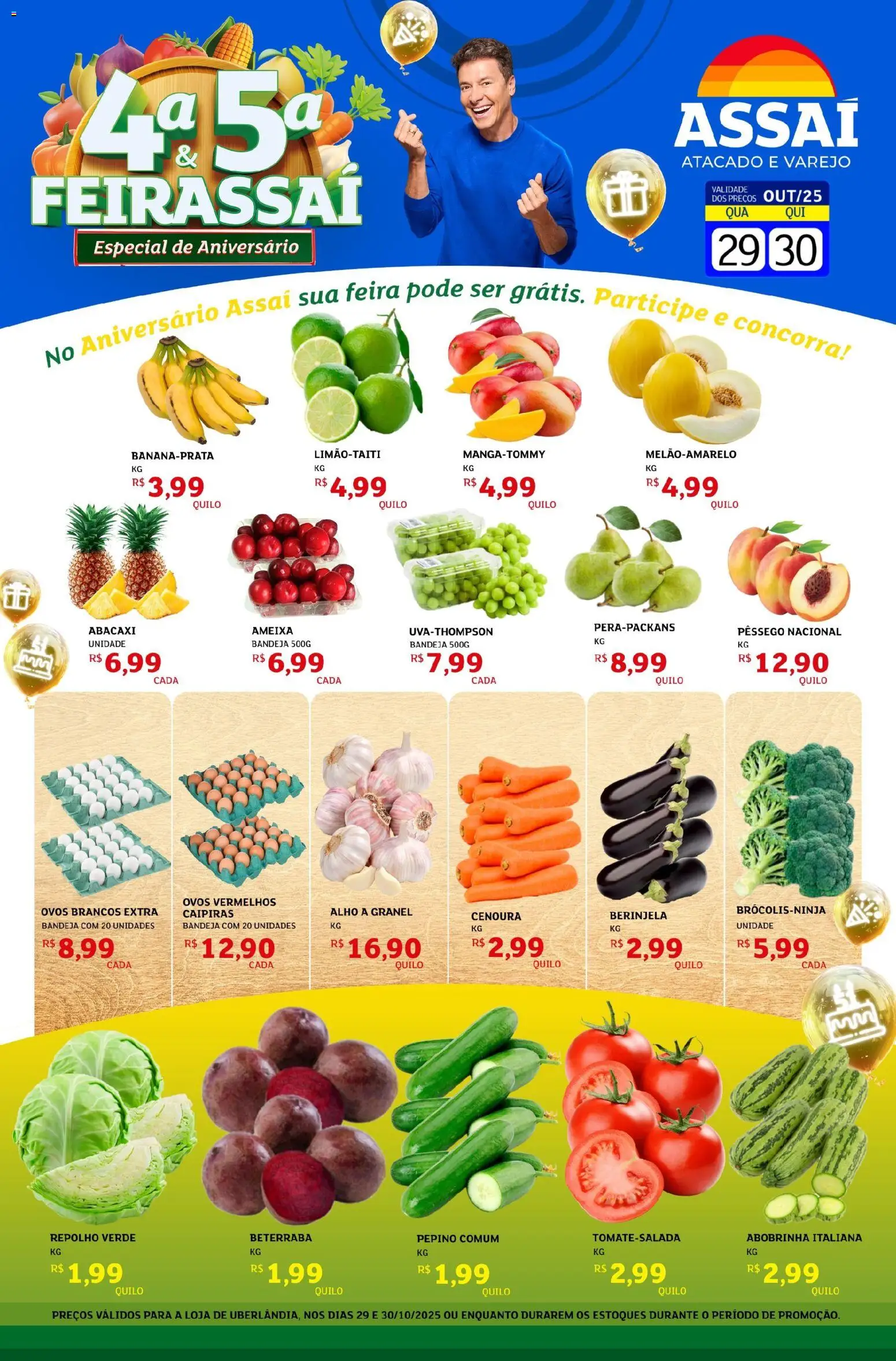 Assaí Atacadista Folheto - válido de 29.10.2025 | Página: 1 | Produtos: Pêssego, Beterraba, Bandeja, Ameixa