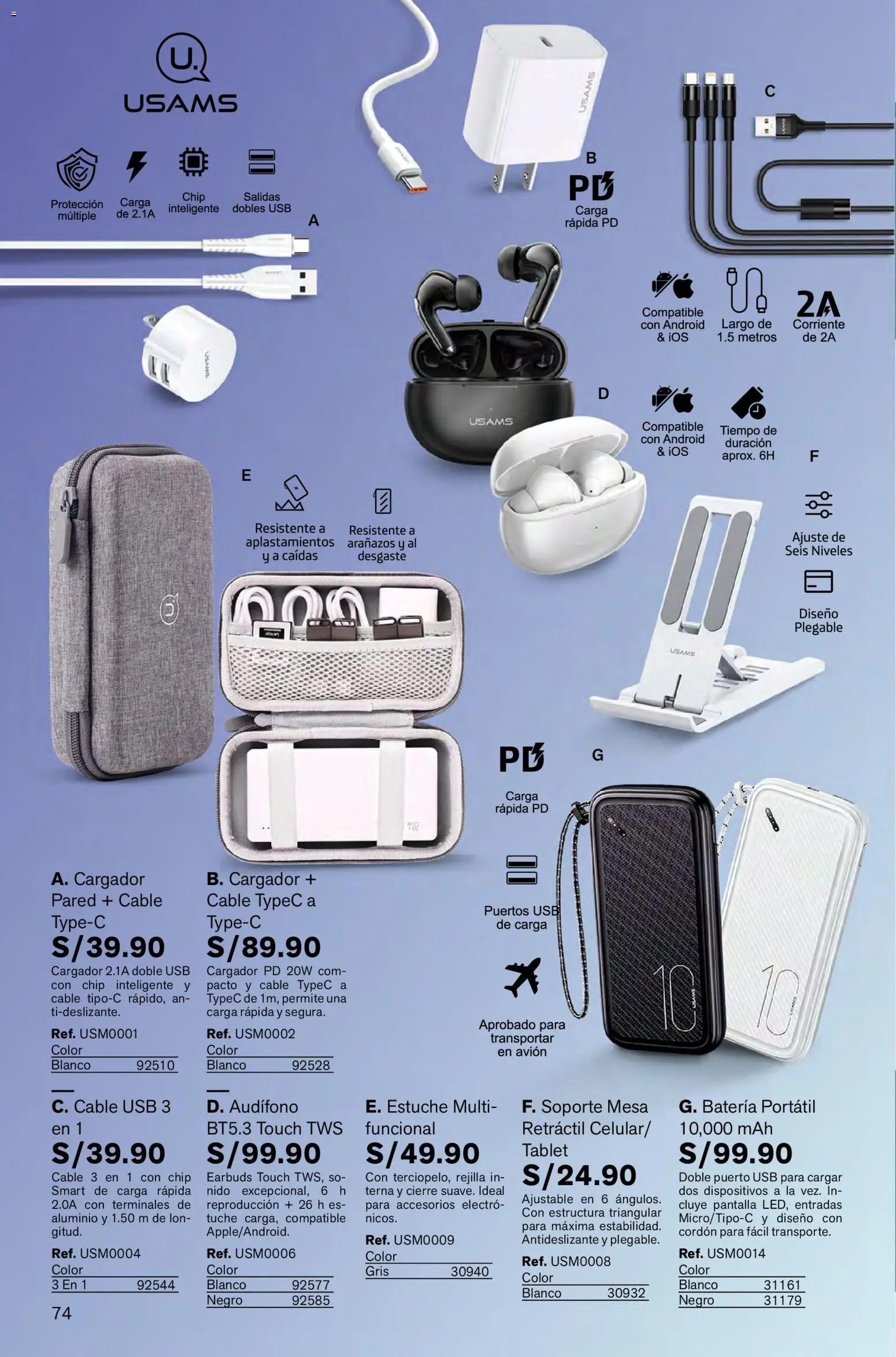 Catálogo Leonisa válido desde 23.10.2025 | Página: 74 | Productos: Rejilla, Mesa, Cable, USB