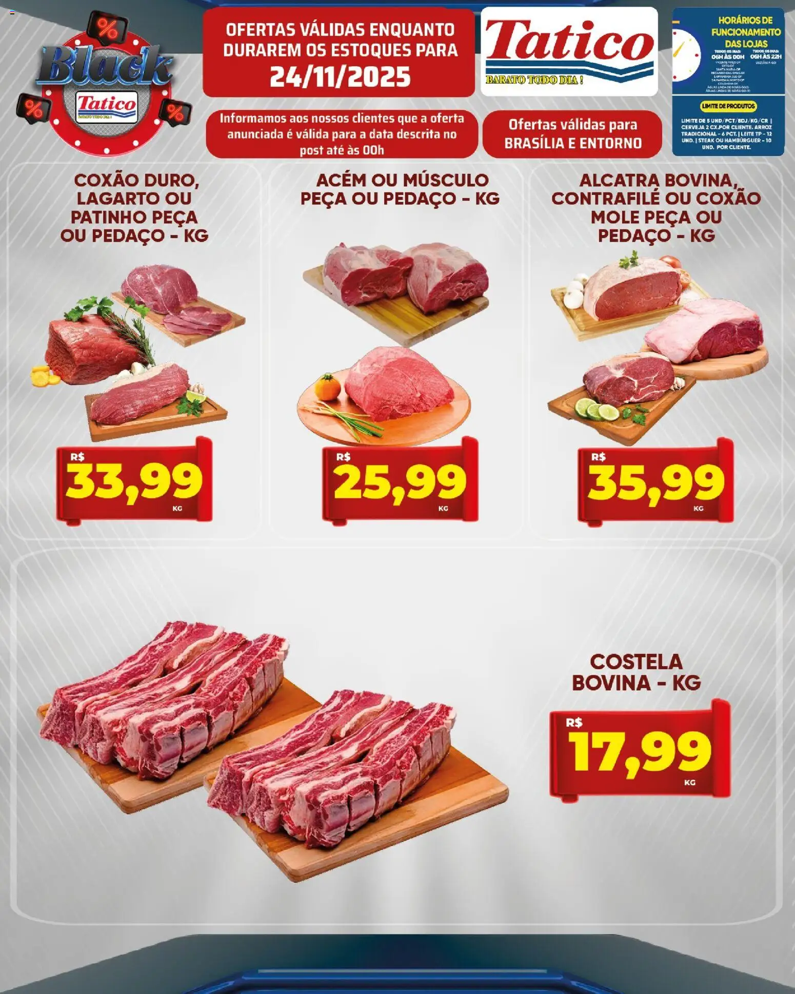 Tatico Folheto - válido de 25.11.2025 | Página: 25 | Produtos: Acém, Alcatra, Cerveja, Arroz