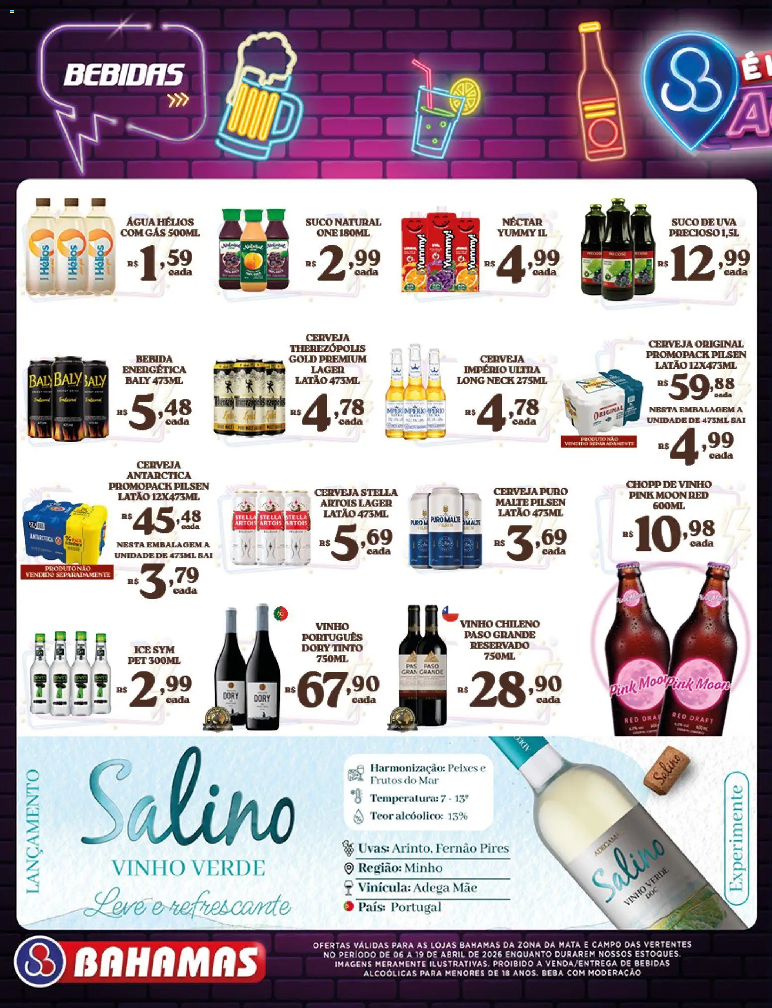 Bahamas Supermercados Folheto - válido de 06.04.2026 | Página: 10 | Produtos: Cerveja, Bebida, Frutos do mar, Uvas