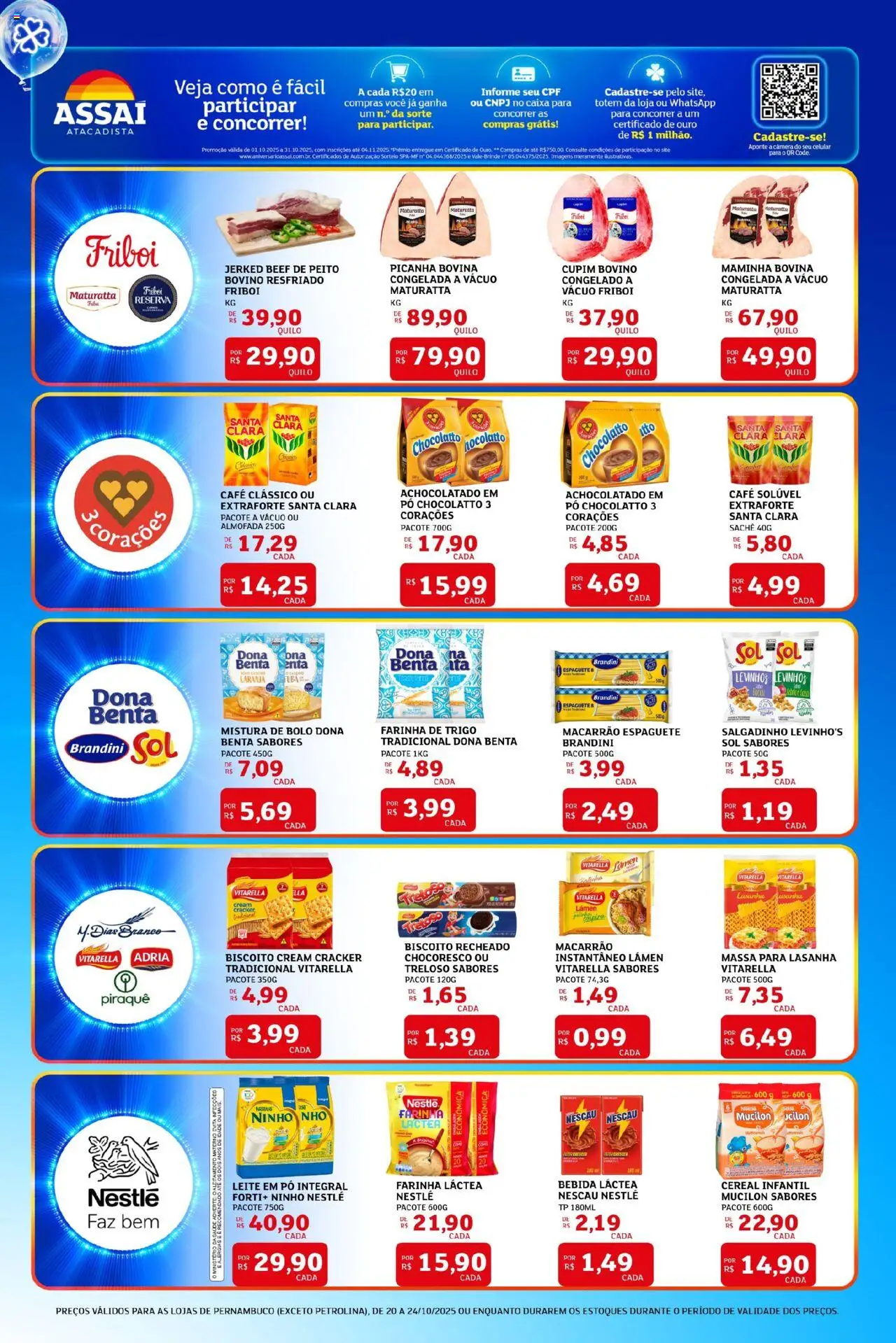 Assaí Atacadista Folheto - válido de 20.10.2025 | Página: 3 | Produtos: Celular, Almofada, Lasanha, Mucilon