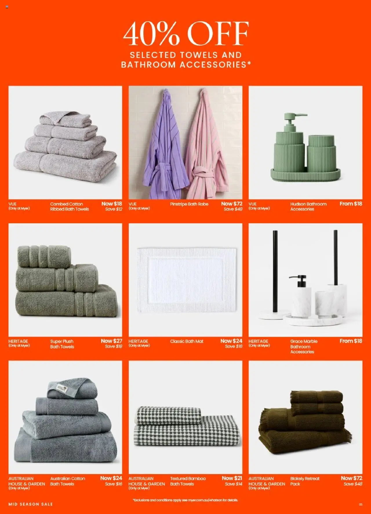 Myer catalogue - valid from 10.09.2025 | Page: 5 | Products: Bath, Towels, Accessories, Bathroom
