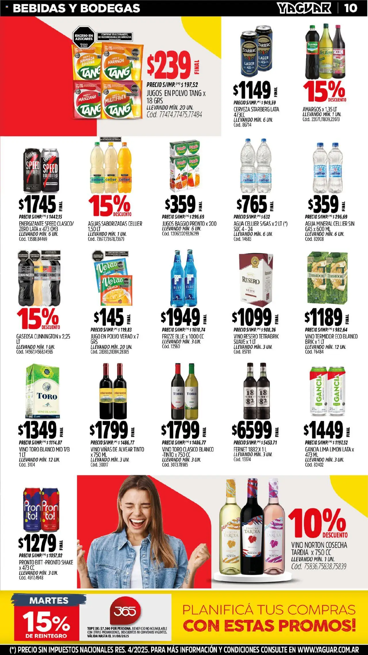 Yaguar - Misiones │ válido desde el 18.08.2025 | Página: 10 | Productos: Fernet, Manzana, Agua, Limón