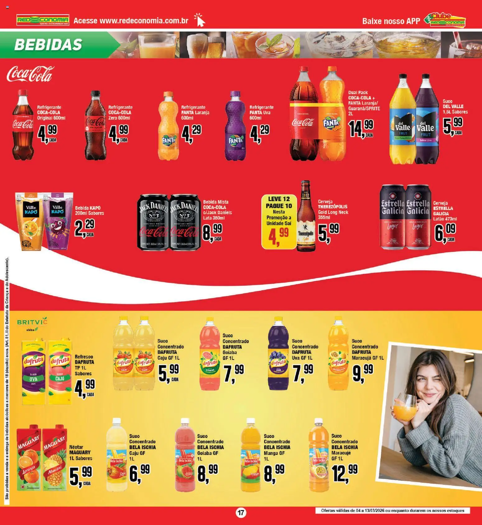 RedEconomia Folheto - válido de 13.03.2026 | Página: 17 | Produtos: Caju, Goiaba, Abacaxi, Bebida