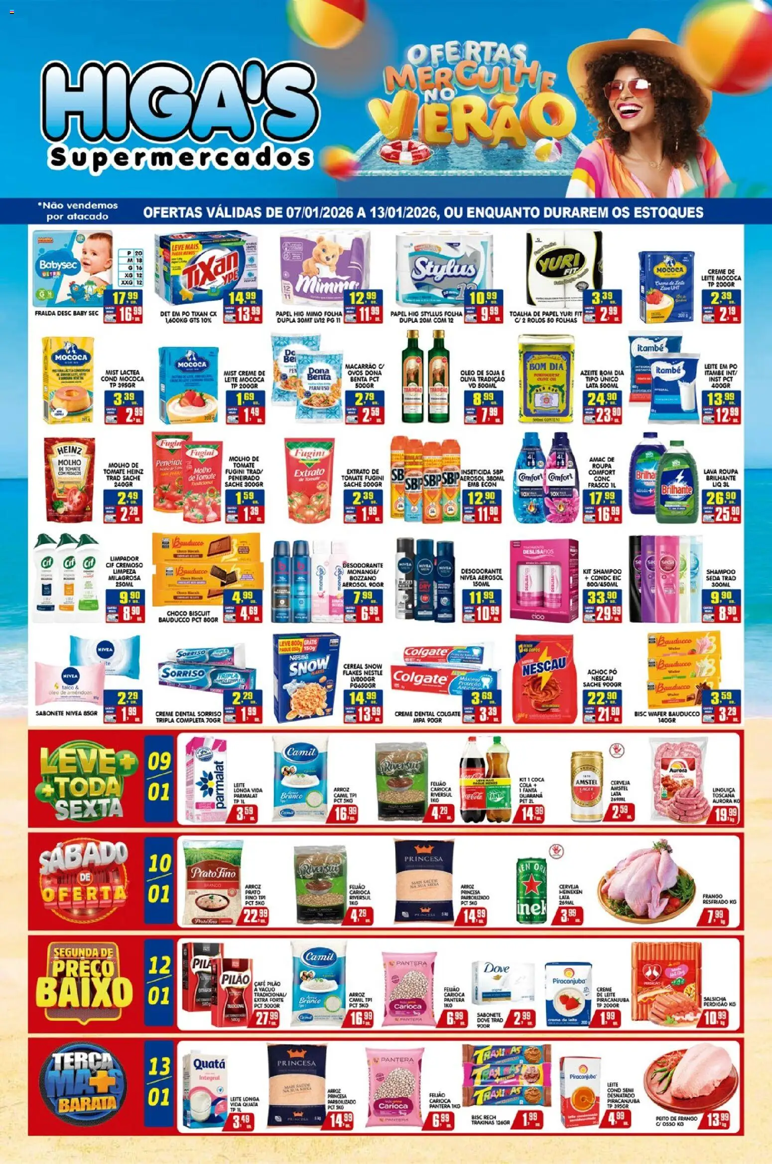 Higa's Supermercado Folheto - válido de 07.01.2026 | Página: 1 | Produtos: Salsicha, Cola, Óleo, Creme
