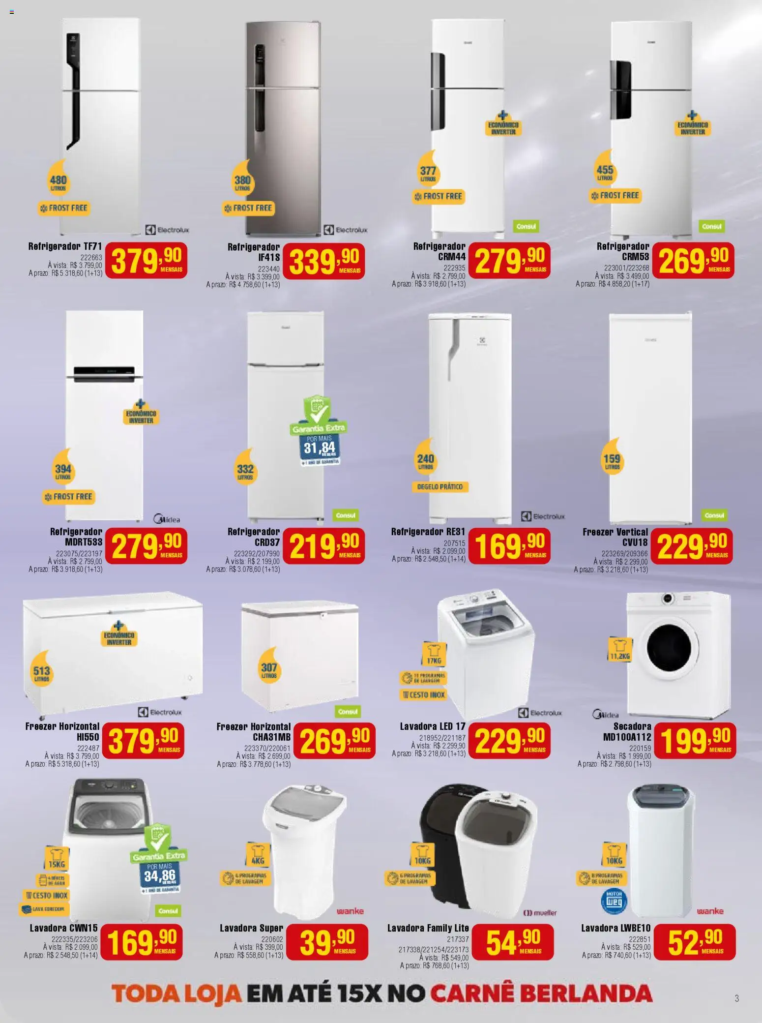Berlanda Folheto - válido de 01.04.2026 | Página: 3 | Produtos: Refrigerador, Freezer, Carne