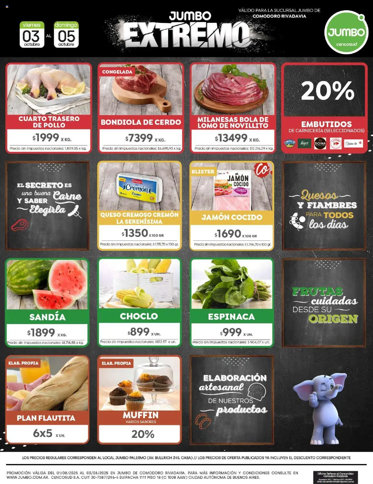 Jumbo - Ofertas | Comodoro │ válido desde el 03.10.2025 | Página: 7 | Productos: Choclo, Sandía, Queso, Jamón